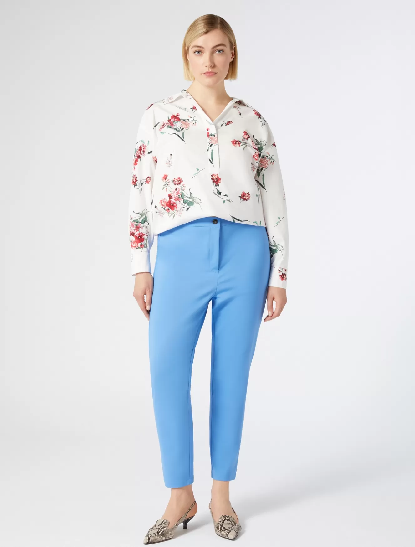 Hosen & Jeans | Hosen & Jeans<Marina Rinaldi Hose aus Baumwoll-Canvas AZURBLAU