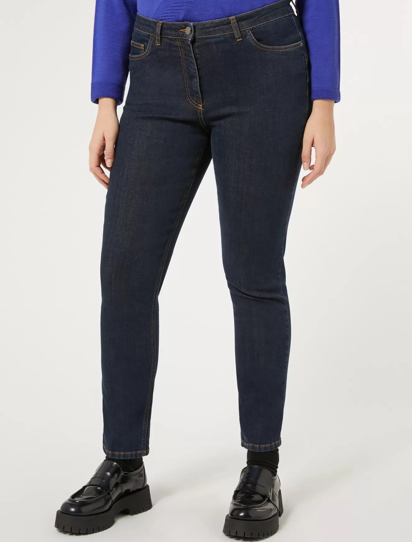 Hosen & Jeans | Hosen & Jeans<Marina Rinaldi Hose aus Baumwolldenim NACHTBLAU