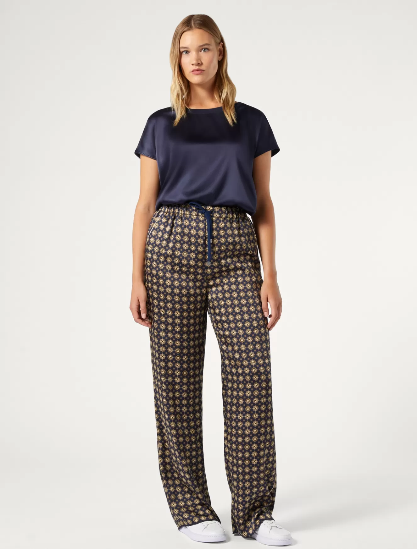 Hosen & Jeans | Hosen & Jeans<Marina Rinaldi Hose aus bedrucktem Twill NACHTBLAU