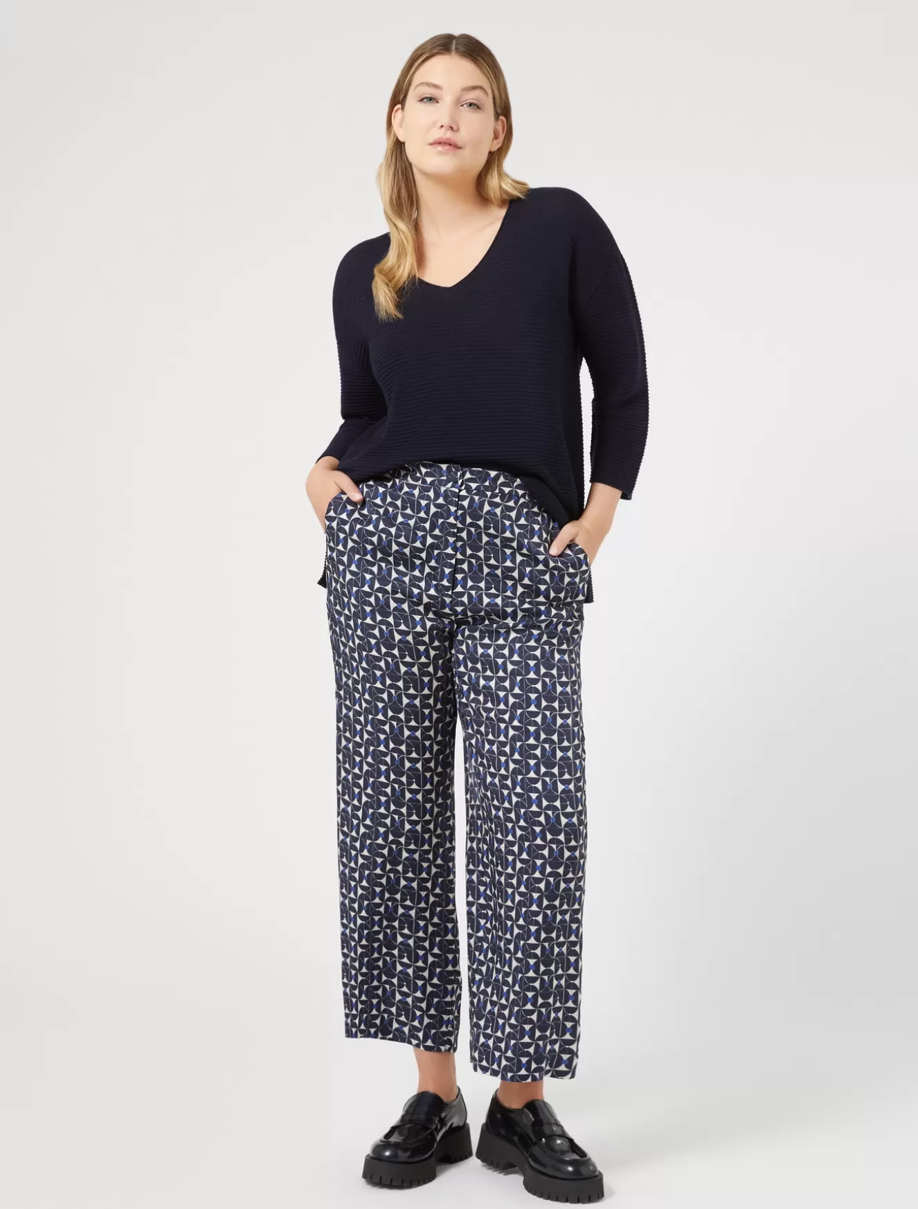 Hosen & Jeans | Hosen & Jeans<Marina Rinaldi Hose aus bedrucktem Twill ULTRAMARINE