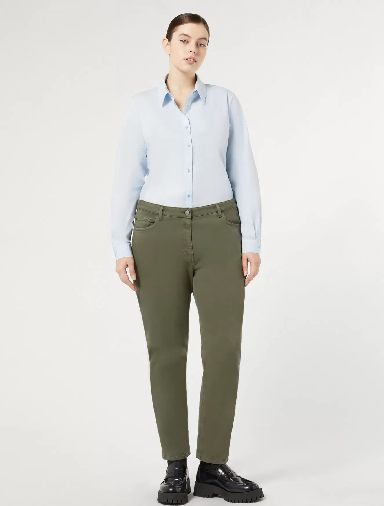 Hosen & Jeans | Hosen & Jeans<Marina Rinaldi Hose aus Gabardine MOOSGRUEN