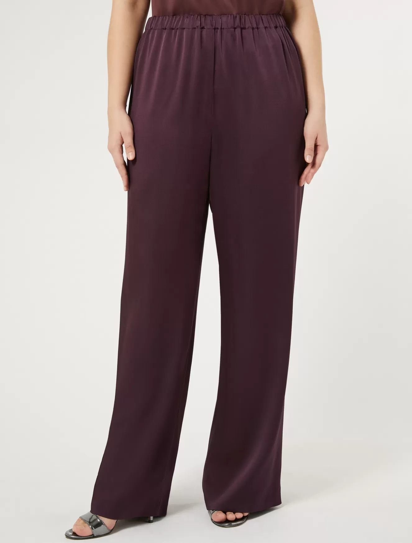 Hosen Und Röcke | Hosen & Jeans<Marina Rinaldi Hose aus glänzendem Envers-Satin BORDEAUX