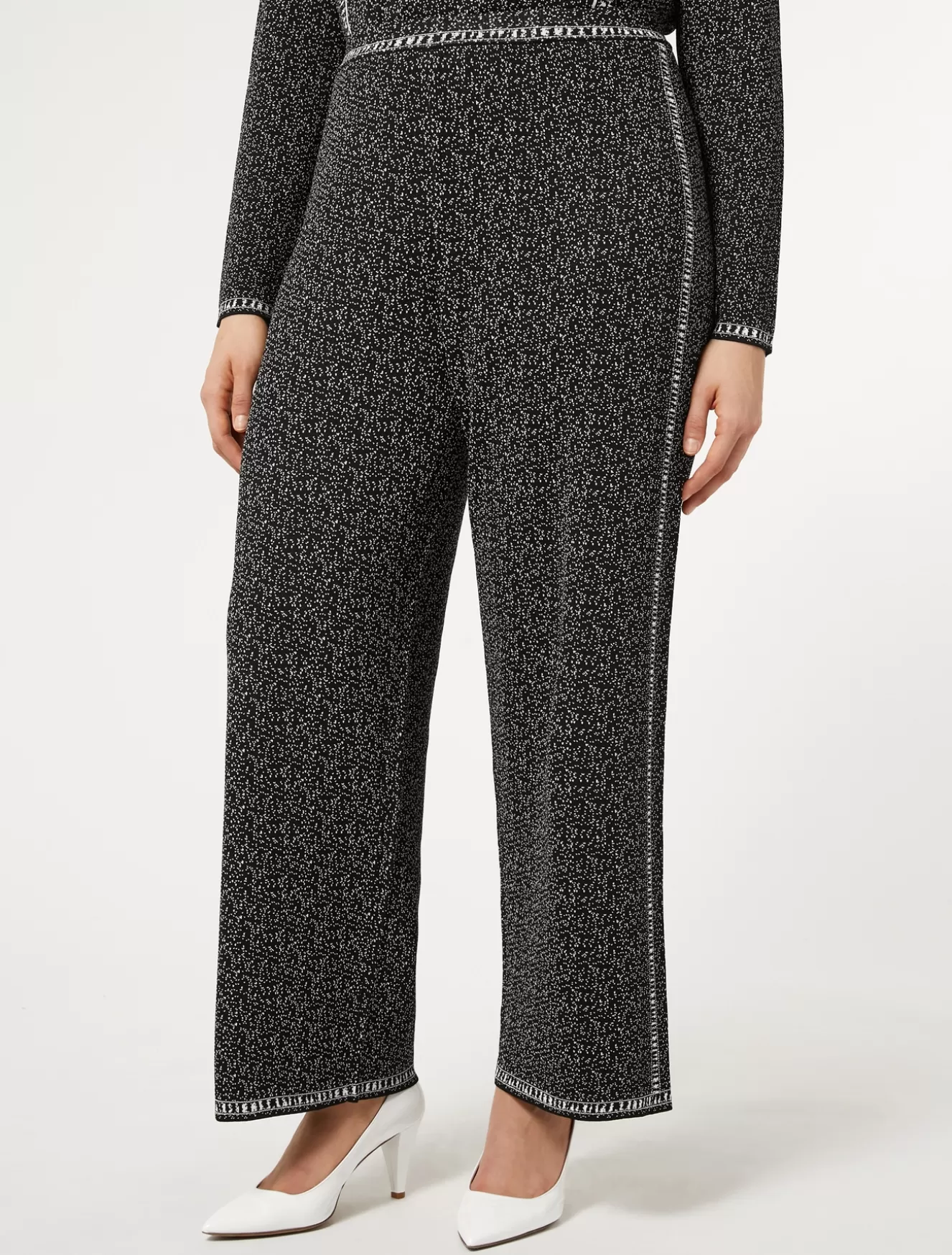 Hosen & Jeans | Hosen & Jeans<Marina Rinaldi Hose aus Jacquard-Viskose SCHWARZWEISS