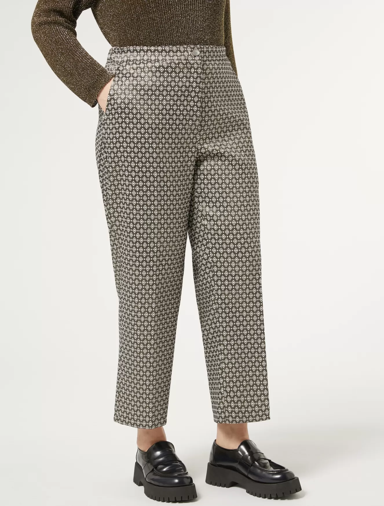 Hosen & Jeans | Hosen & Jeans<Marina Rinaldi Hose aus Lurex-Jacquard SAND