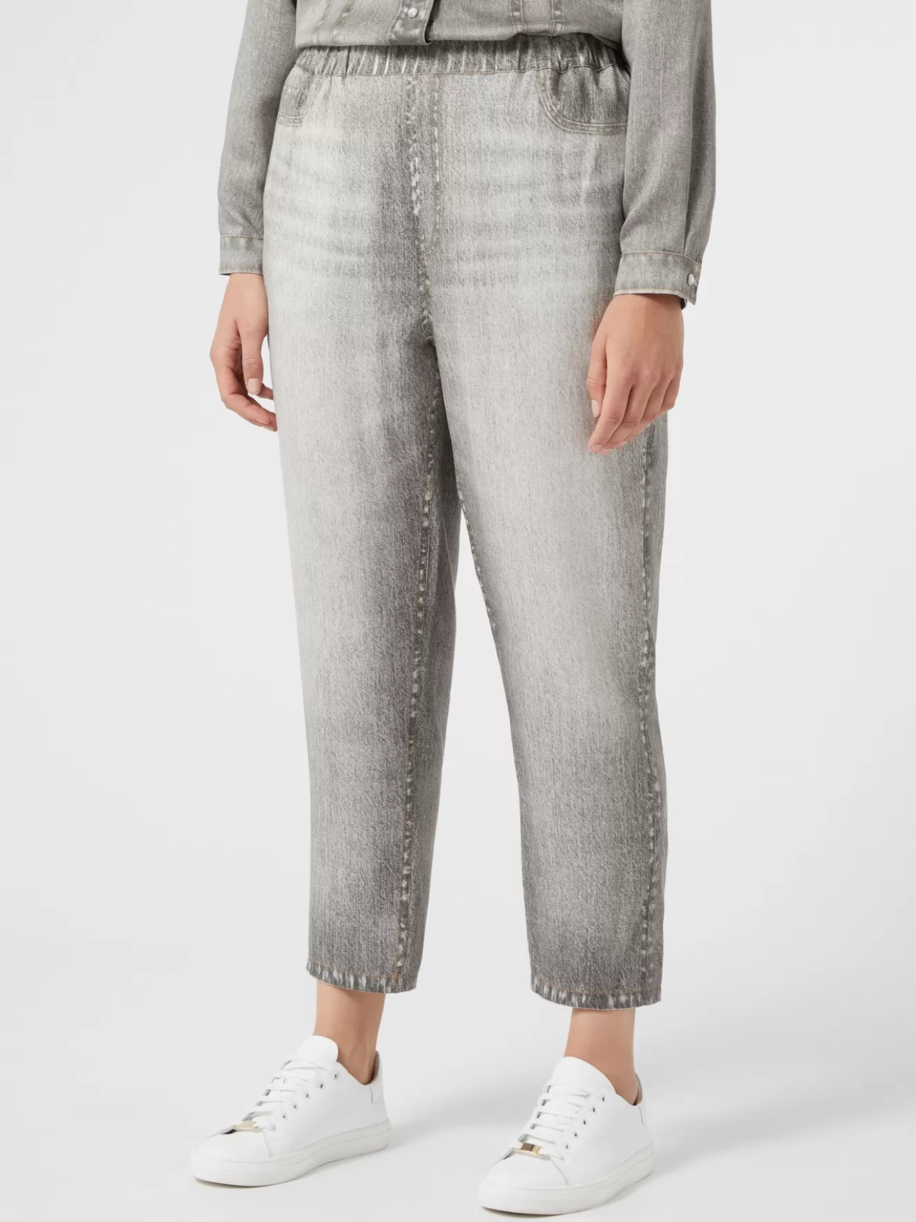 Hosen & Jeans | Hosen & Jeans<Marina Rinaldi Hose aus Satin MITTELGRAU