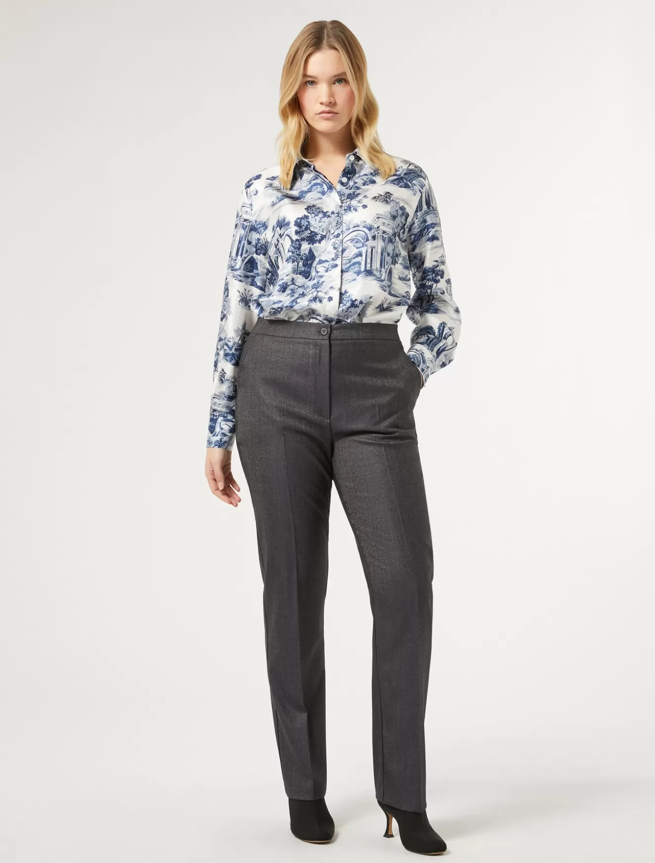 Hosen & Jeans | Hosen & Jeans<Marina Rinaldi Hose aus Wolle und Seide JEANSBLAU