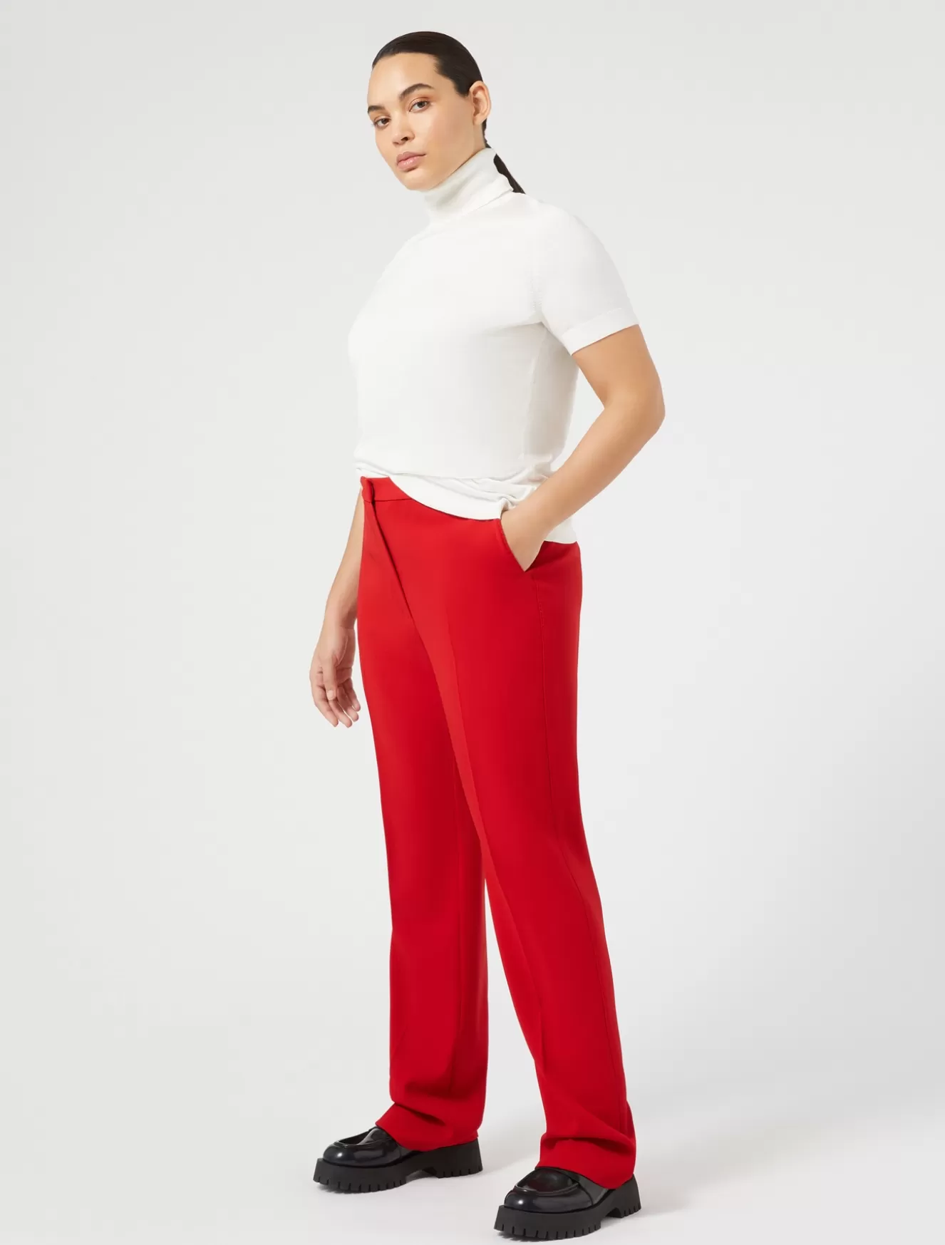 Hosen & Jeans | Hosen & Jeans<Marina Rinaldi Hose aus Wollsatinkrepp ROT