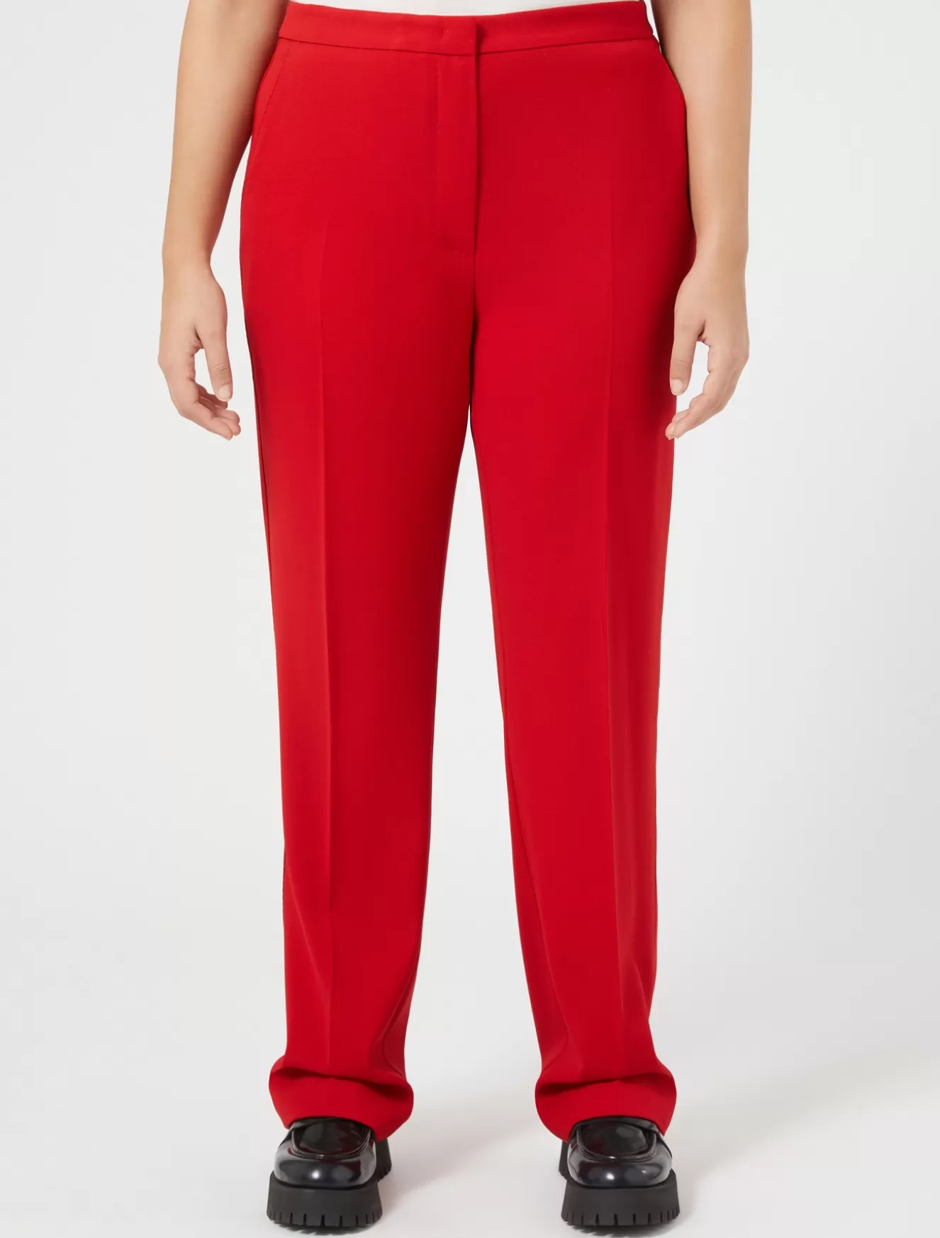 Hosen & Jeans | Hosen & Jeans<Marina Rinaldi Hose aus Wollsatinkrepp ROT