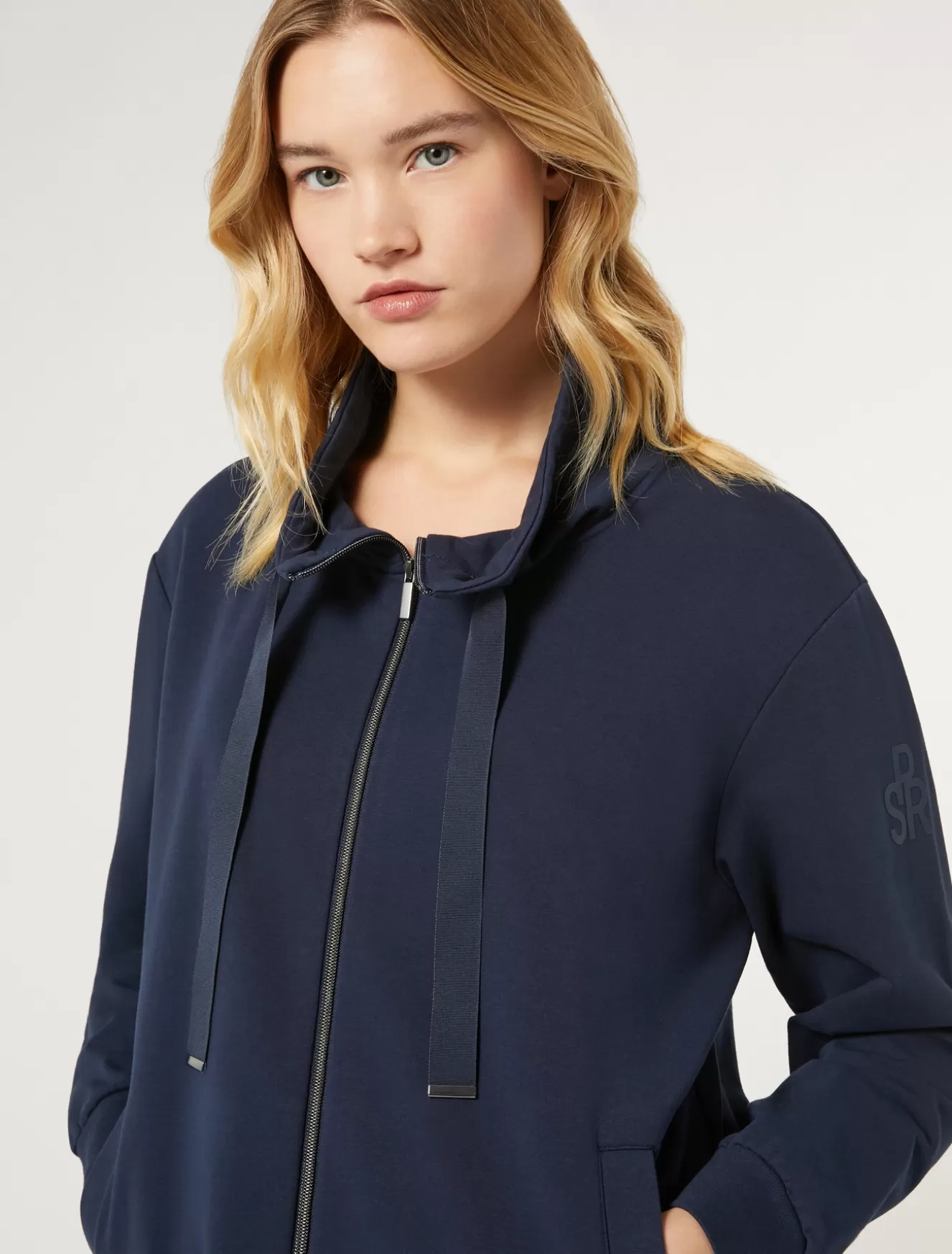 Jacken & Blazer | Jacken & Blazer<Marina Rinaldi Jacke aus Baumwoll-Sweatjersey BLAU