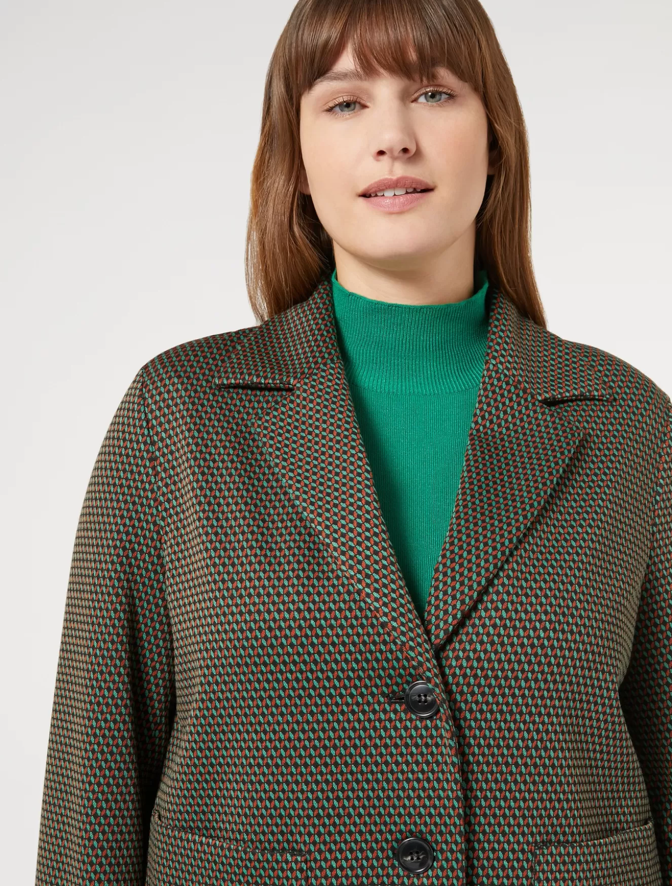 Jacken & Blazer | Jacken & Blazer<Marina Rinaldi Jacke aus Jacquard-Jersey KAFFEE