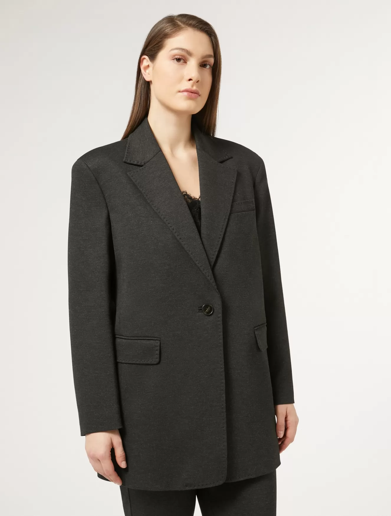 Jacken & Blazer | Jacken & Blazer<Marina Rinaldi Jacke aus Jersey ANTHRAZIT