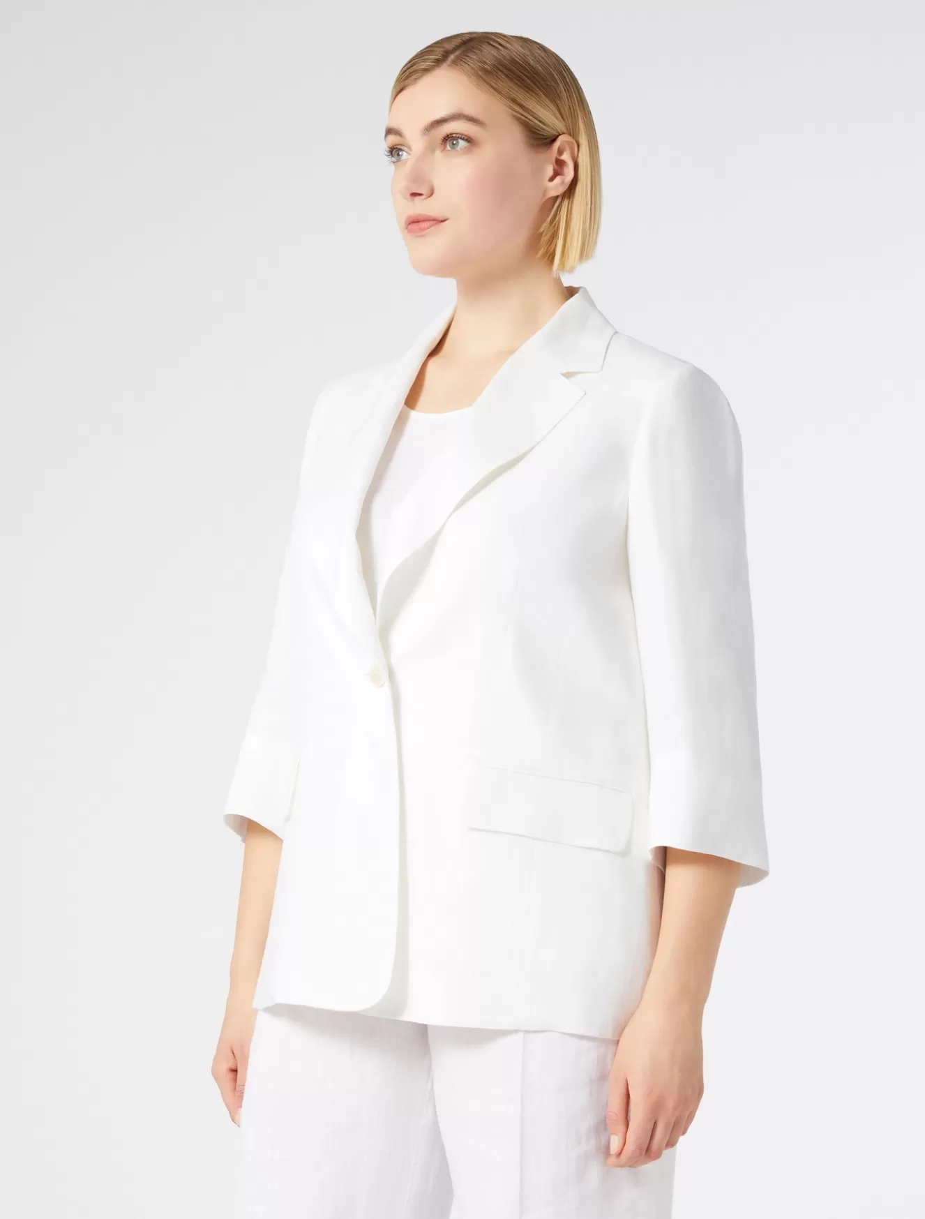 Jacken & Blazer | Jacken & Blazer<Marina Rinaldi Jacke aus Leinen WEISS