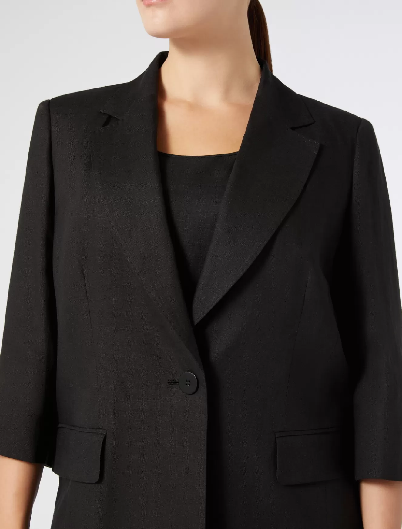 Jacken & Blazer | Jacken & Blazer<Marina Rinaldi Jacke aus Leinen SCHWARZ