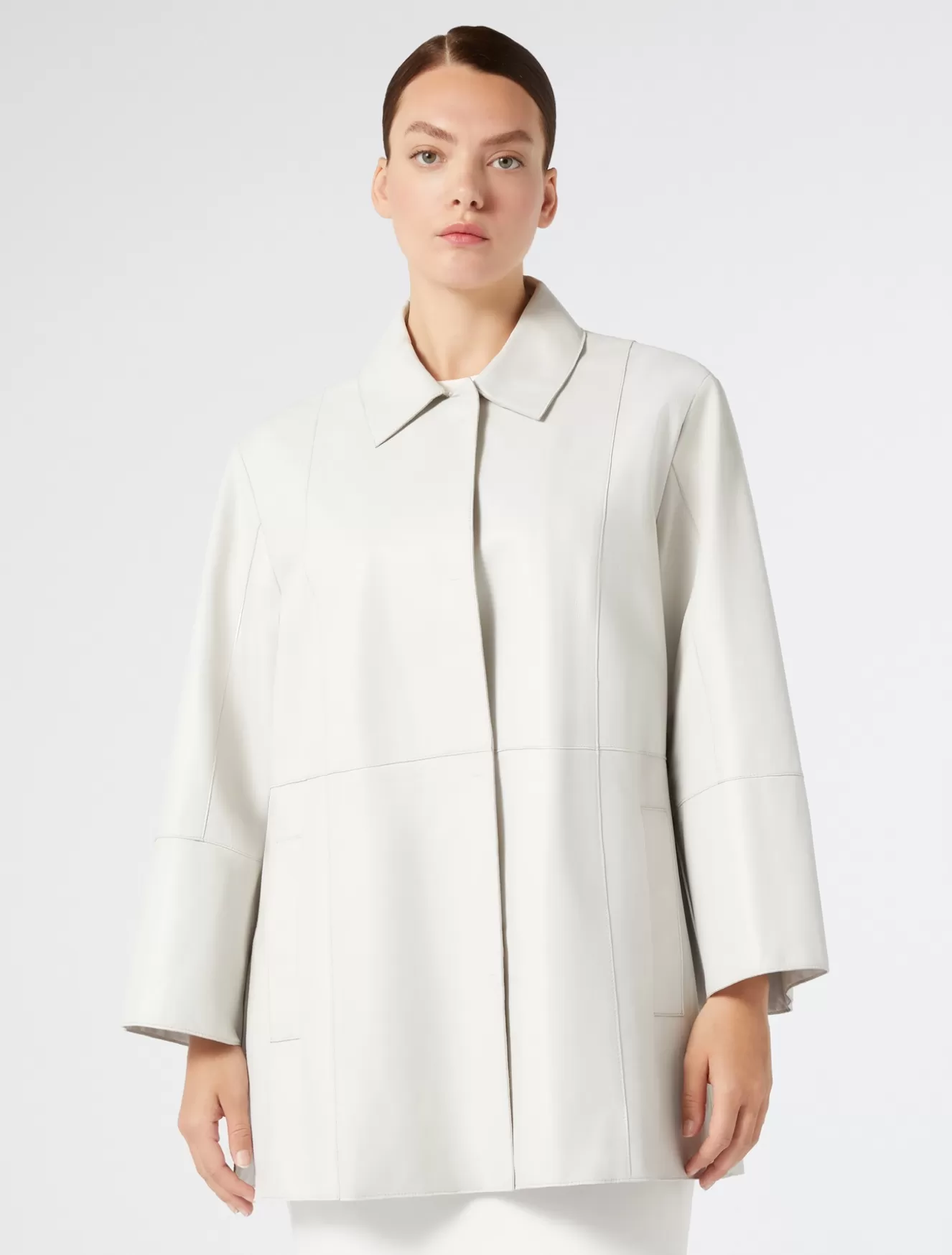 Jacken & Blazer | Jacken & Blazer<Marina Rinaldi Jacke aus Nappaleder CREME