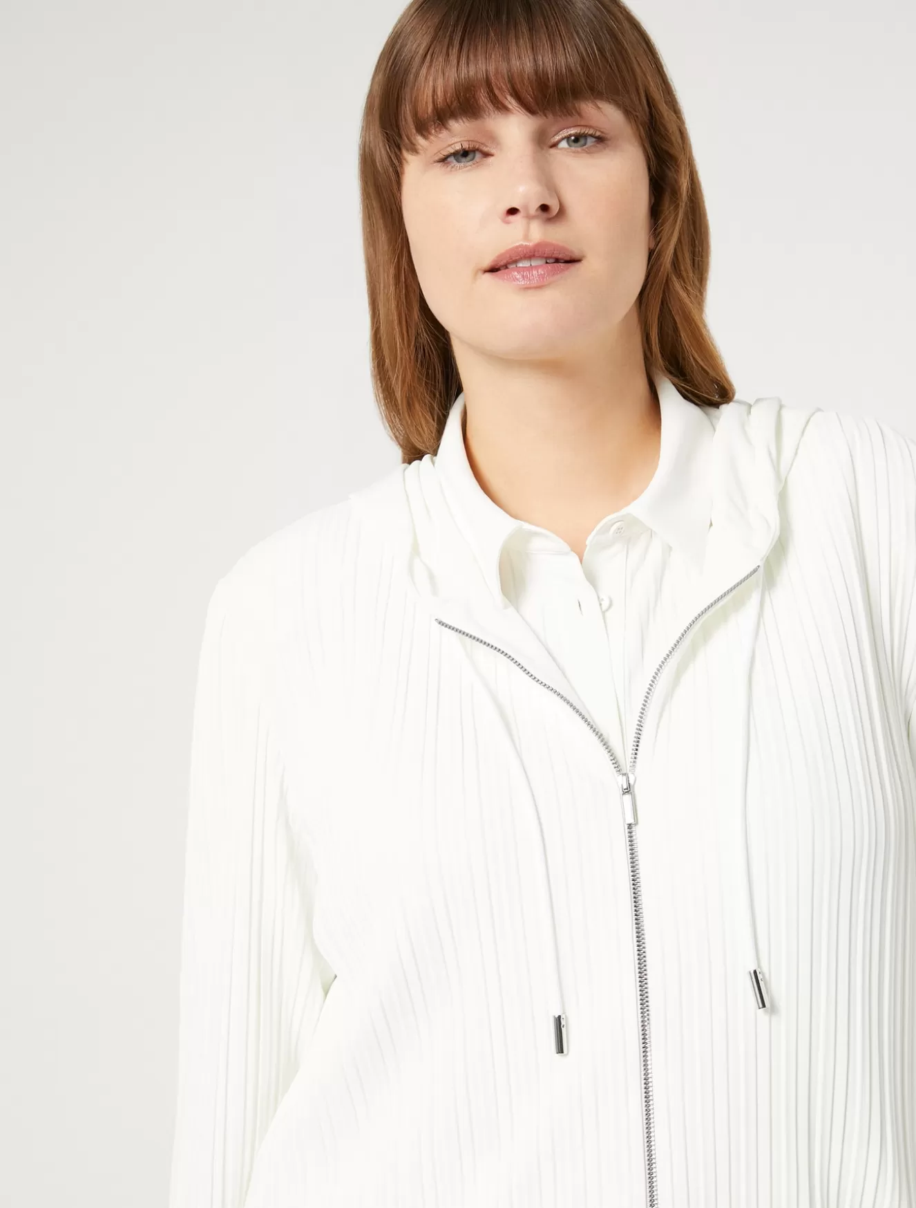 Jacken & Blazer | Jacken & Blazer<Marina Rinaldi Jacke aus Plissee-Jersey WEISS