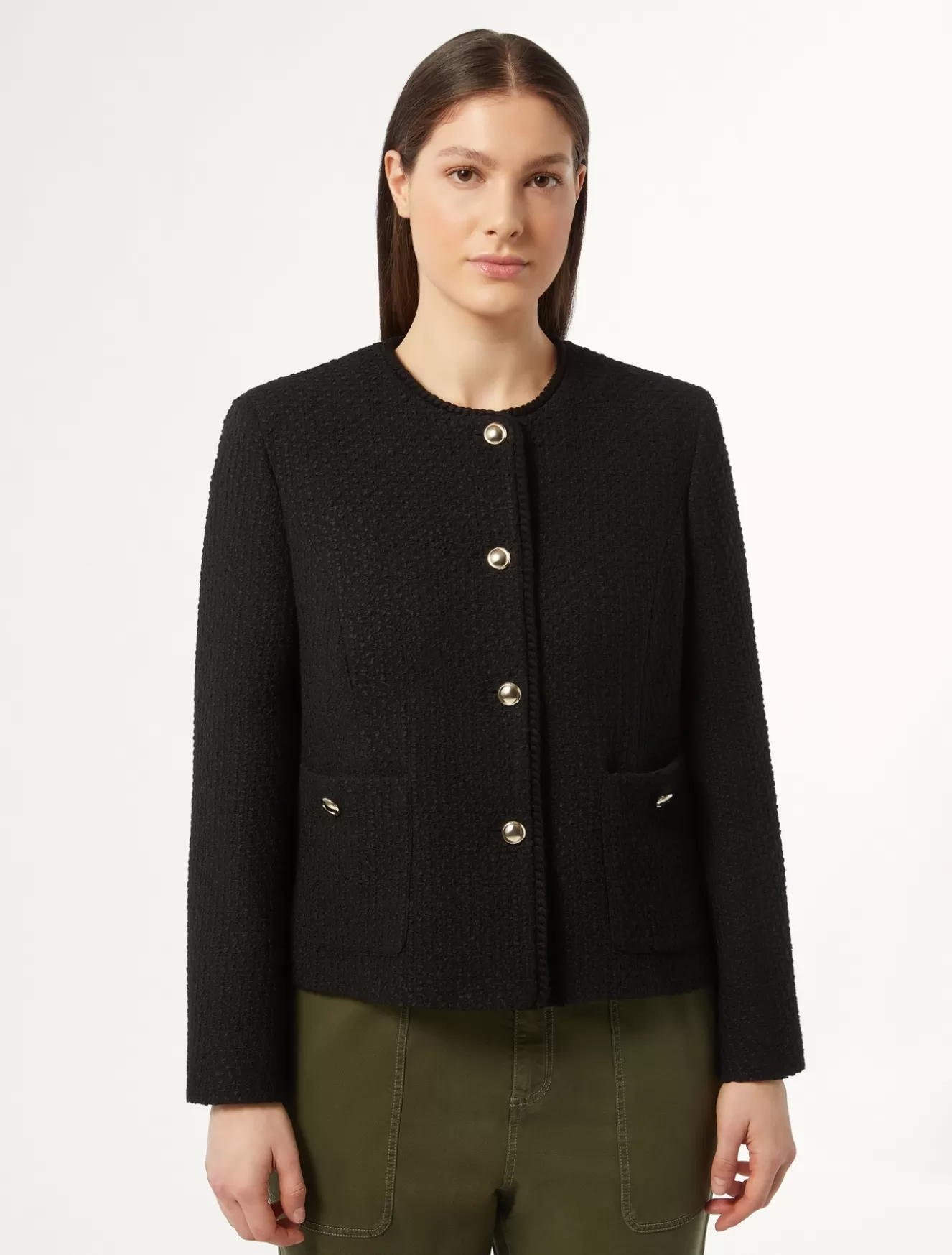 Jacken & Blazer | Jacken & Blazer<Marina Rinaldi Jacke aus Strickgewebe SCHWARZ