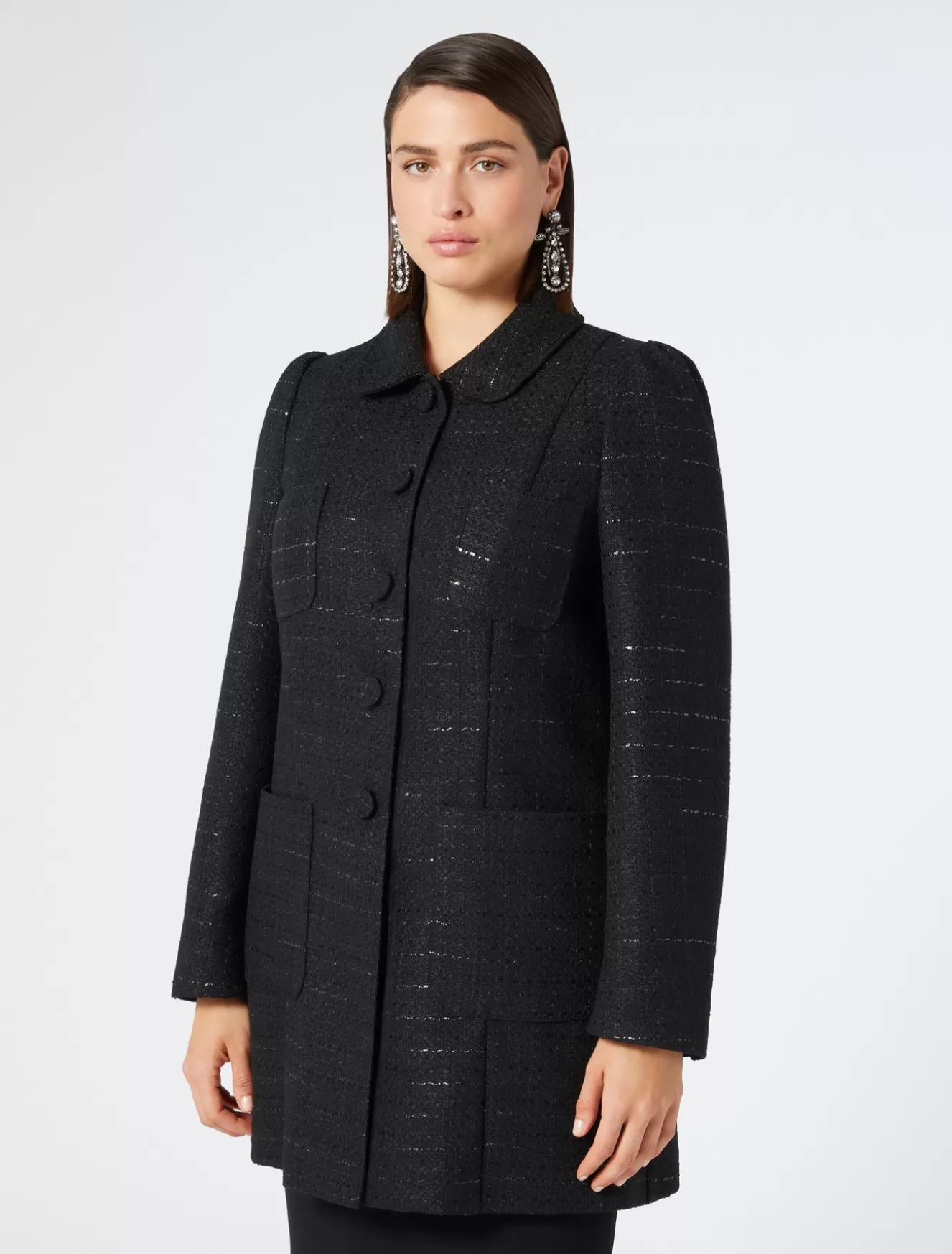 Jacken & Blazer | Jacken & Blazer<Marina Rinaldi Jacke aus Strickstoff SCHWARZ