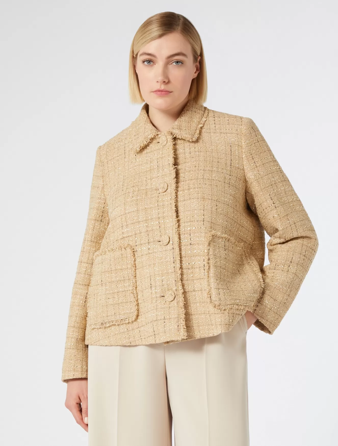 Jacken & Blazer | Jacken & Blazer<Marina Rinaldi Jacke aus Strickstoff BEIGE