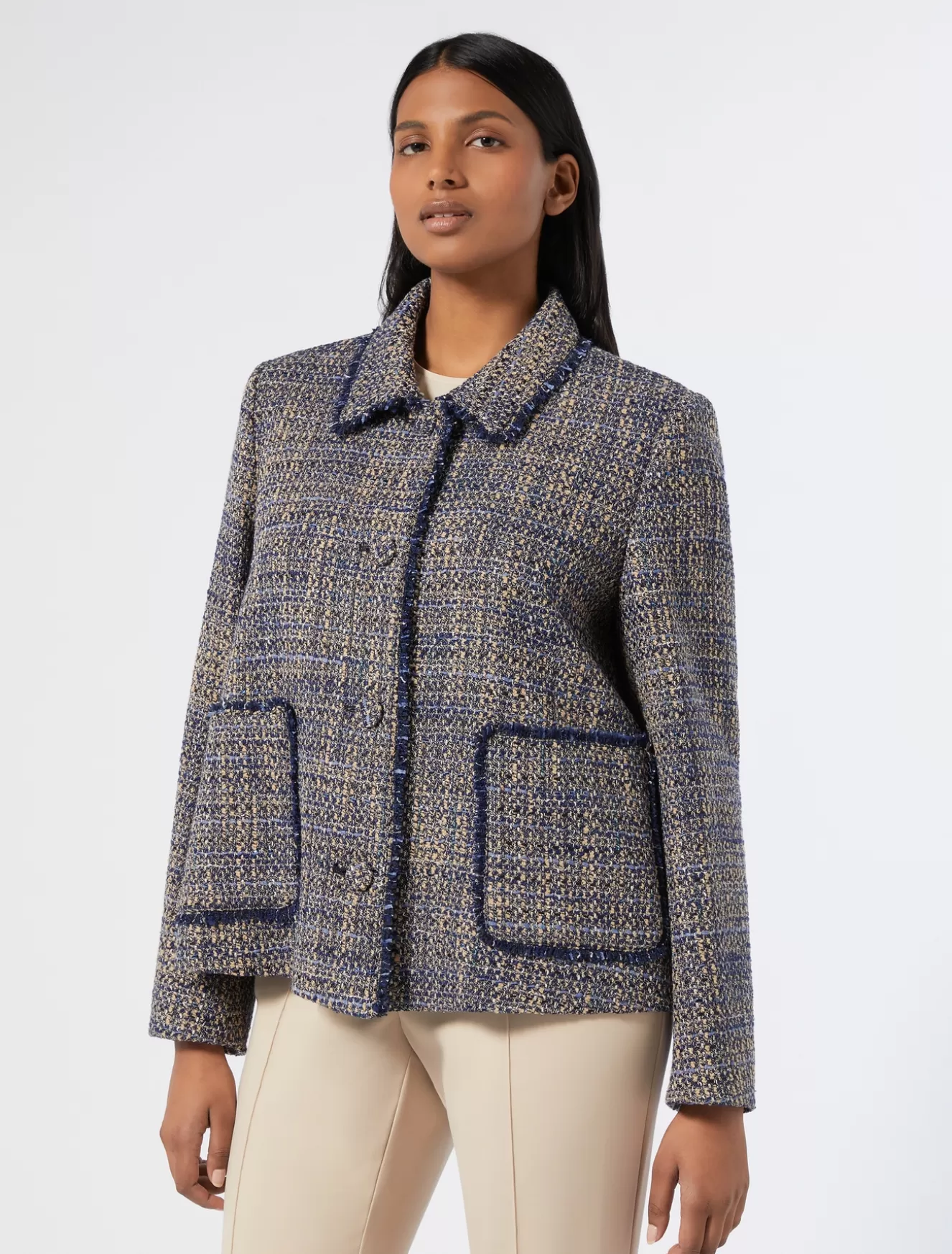 Jacken & Blazer | Jacken & Blazer<Marina Rinaldi Jacke aus Strickstoff NACHTBLAU