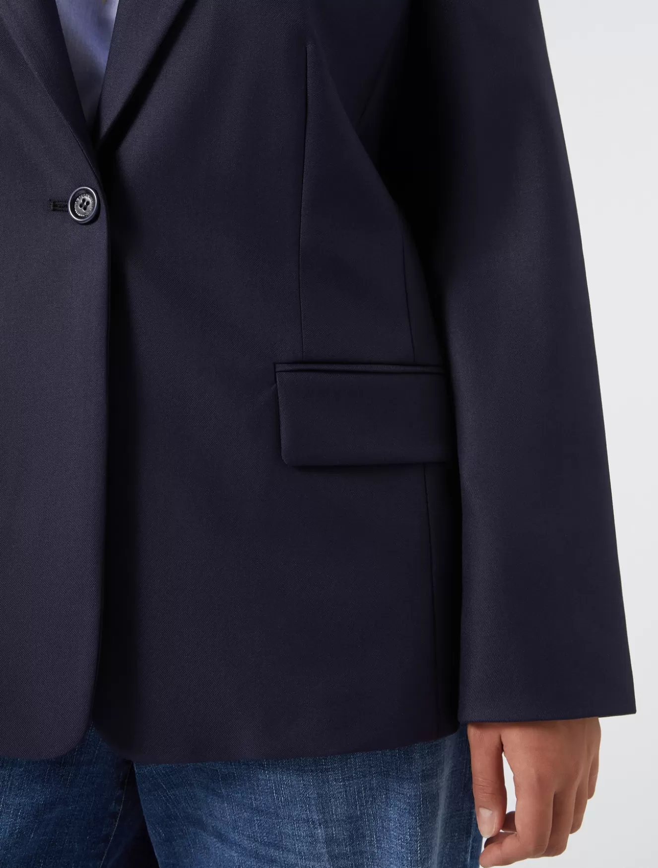 Jacken & Blazer | Jacken & Blazer<Marina Rinaldi Jacke aus Viskosemisch-Twill BLAU