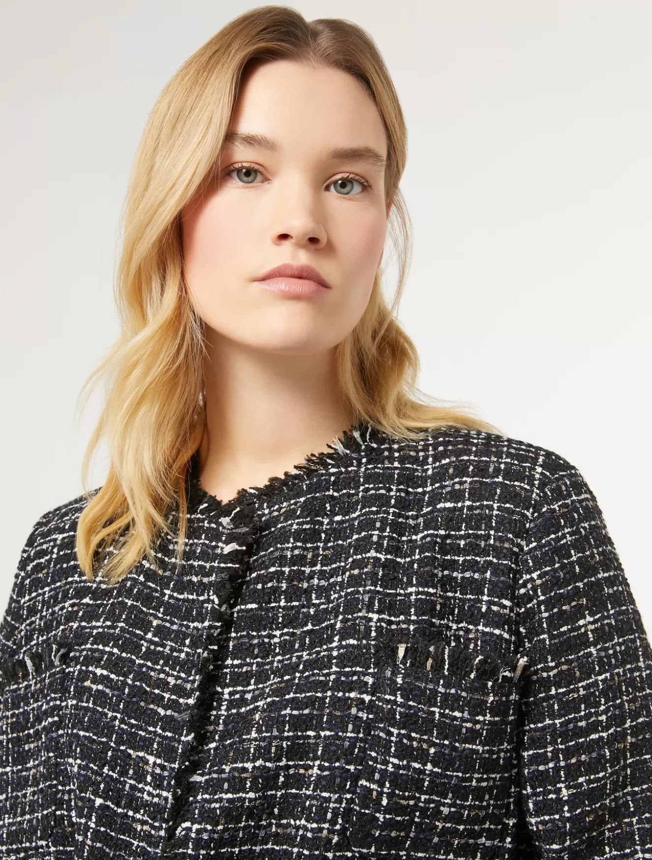 Jacken & Blazer | Jacken & Blazer<Marina Rinaldi Jacke mit Bouclé-Effekt NACHTBLAU