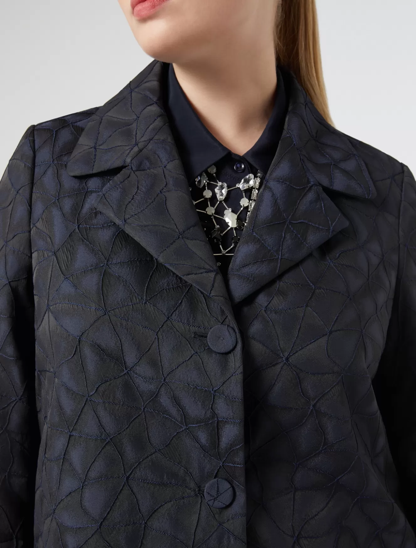 Jacken | Jacken & Blazer<Marina Rinaldi Jacquard-Jacke ULTRAMARINE