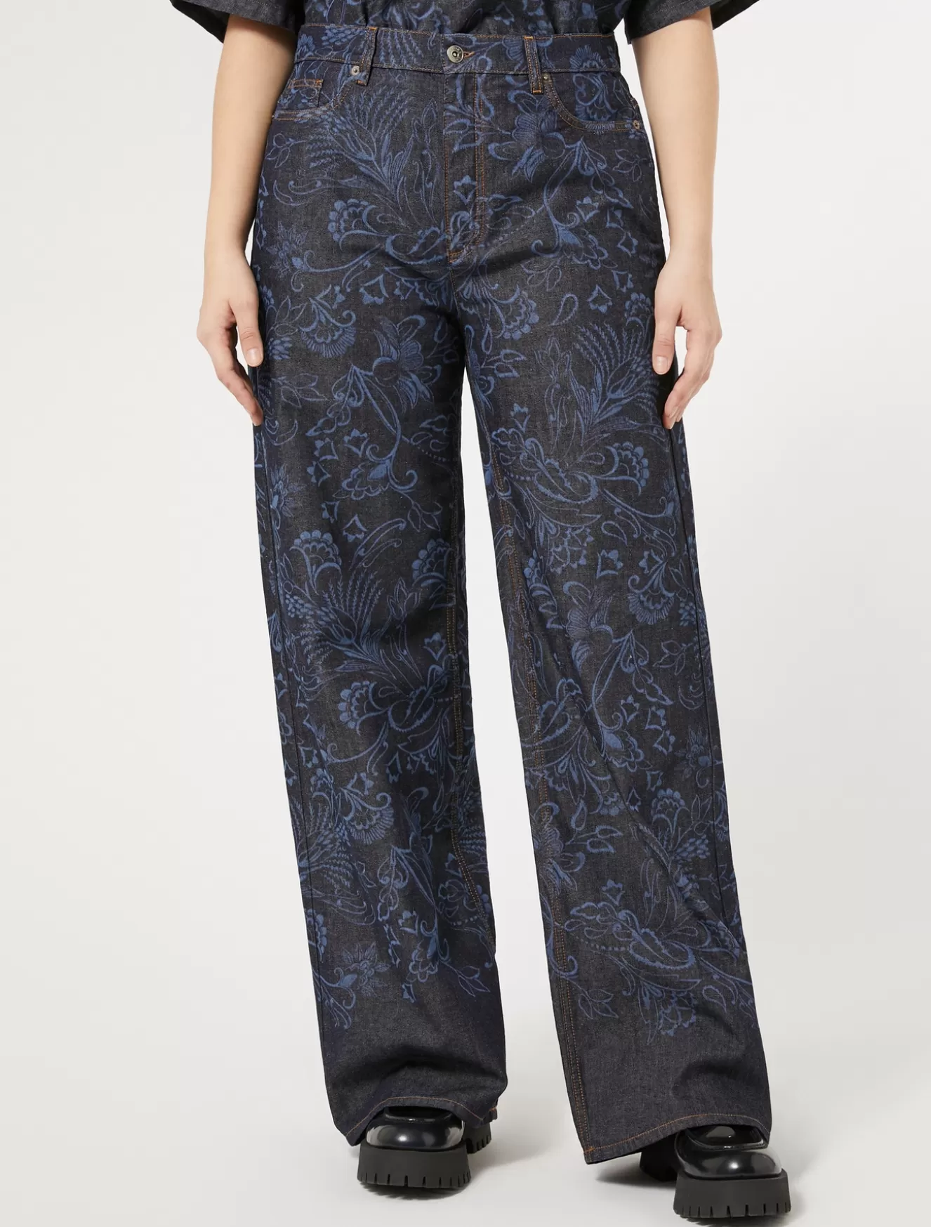 Hosen & Jeans | Hosen & Jeans<Marina Rinaldi Jeans aus Lasercut-Denim BLAU