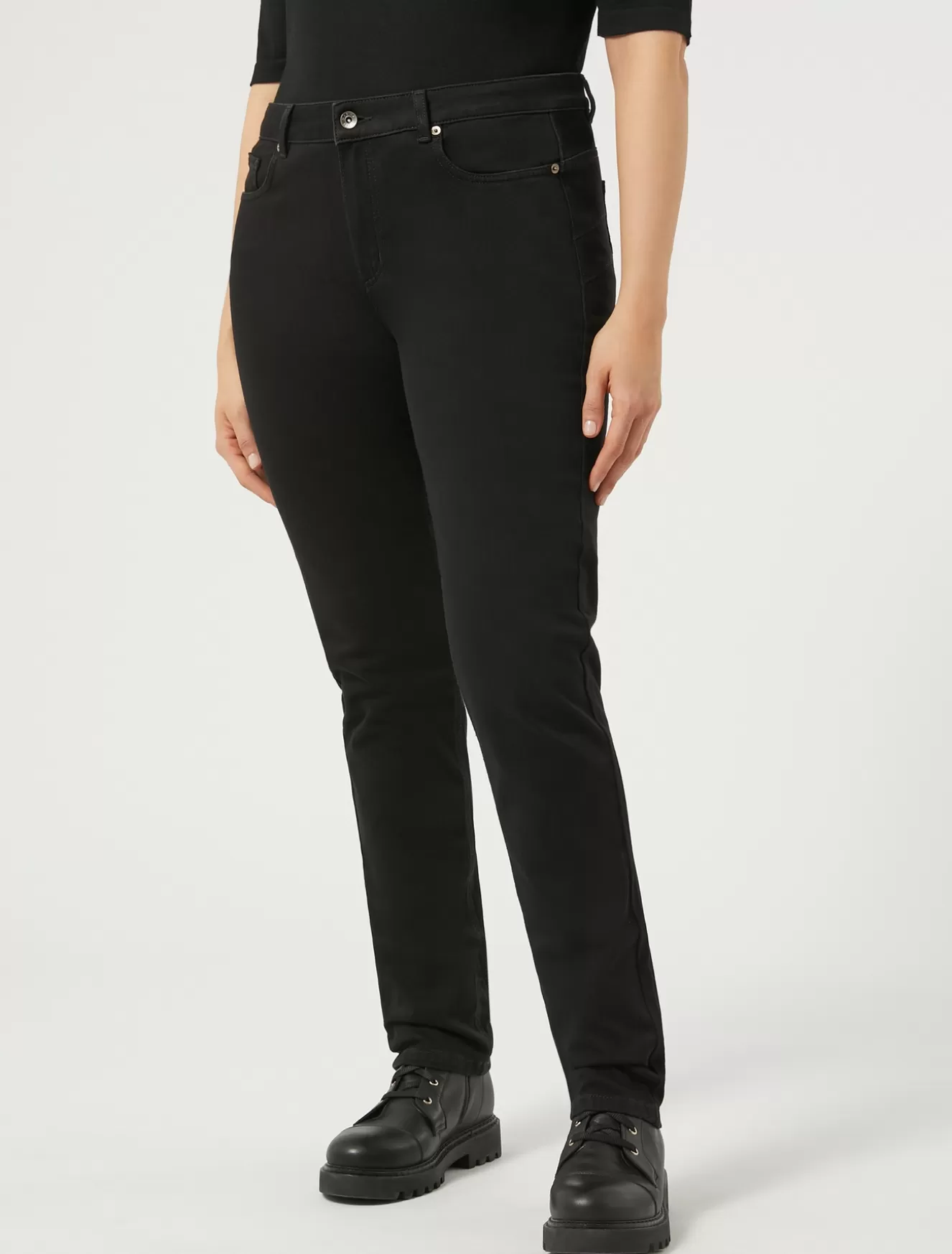 Hosen & Jeans | Hosen & Jeans<Marina Rinaldi Jeans Wonder Fit aus kompaktem Denim SCHWARZ