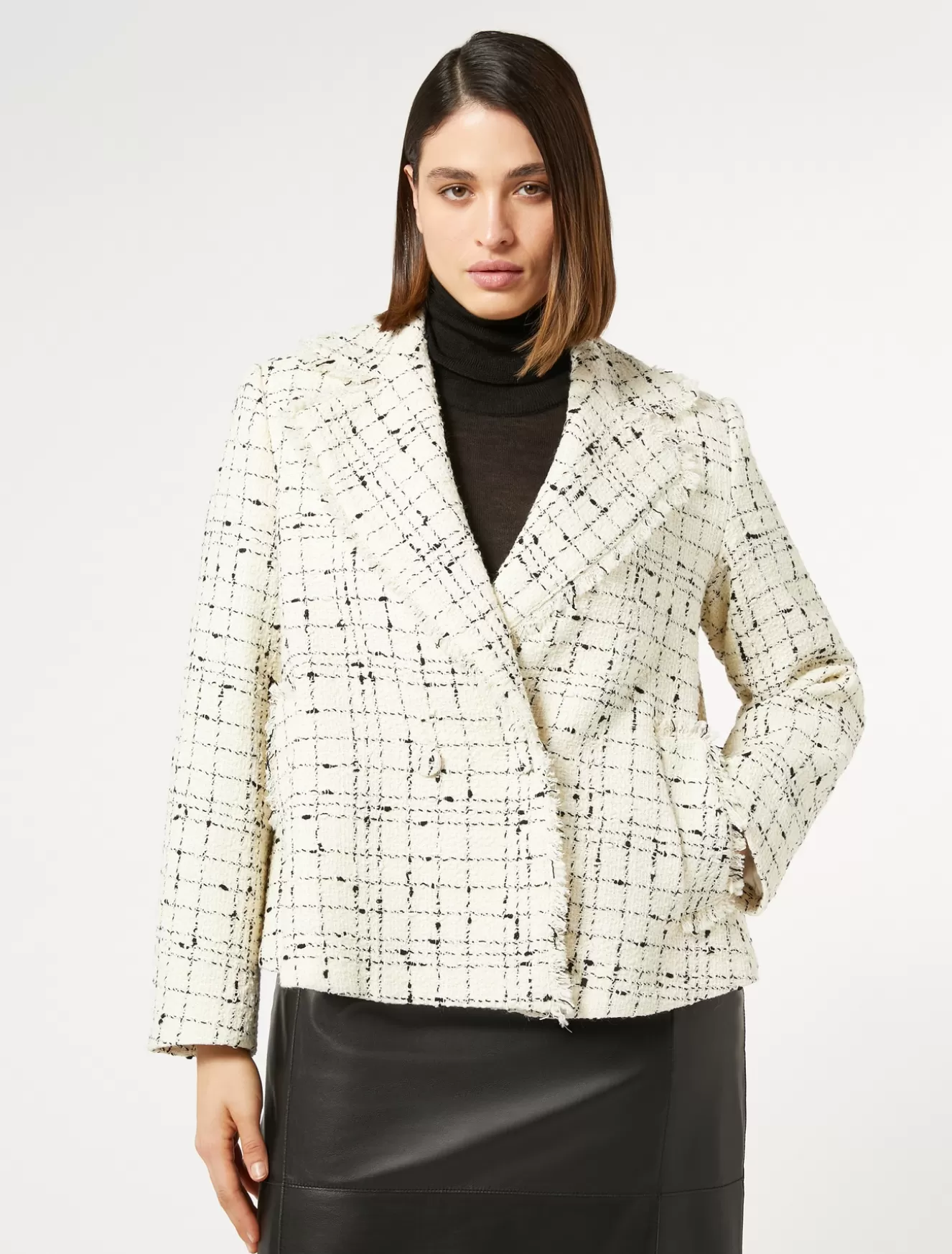 Jacken & Blazer | Jacken & Blazer<Marina Rinaldi Karierte Blazerjacke WEISS