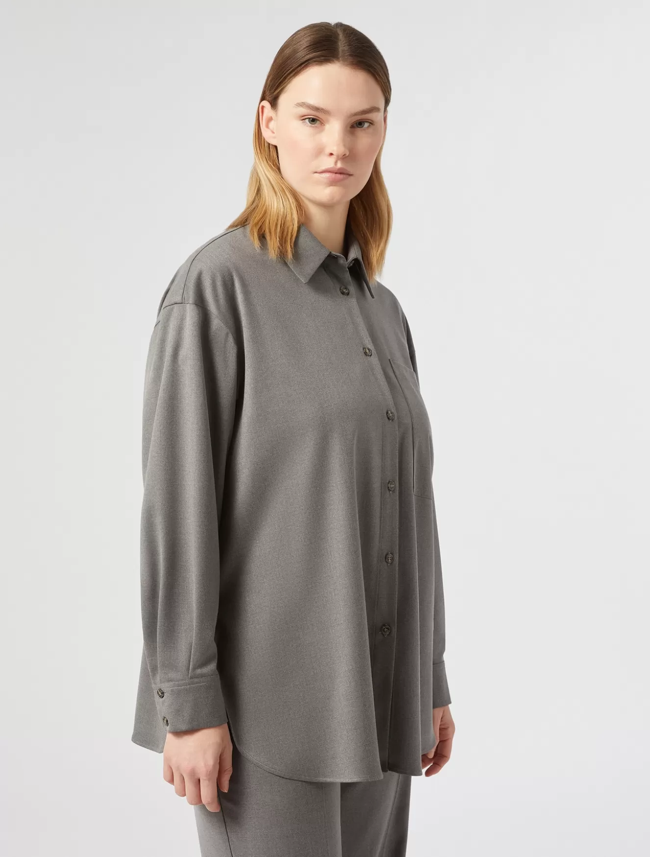 Blusen | Blusen<Marina Rinaldi Kasack aus Twill MITTELGRAU