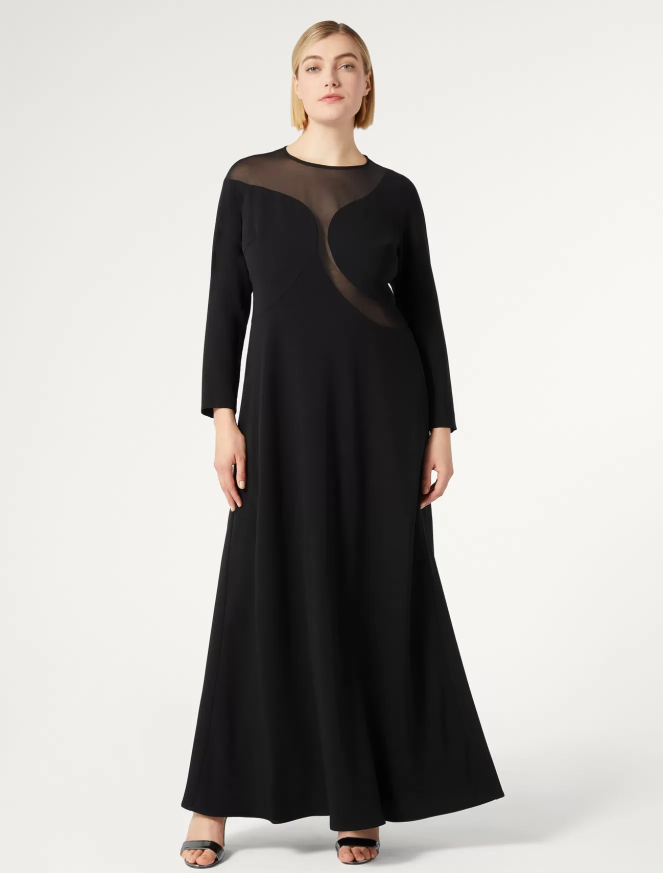 Kleider | Kleider<Marina Rinaldi Kleid aus Cady mit Tüll SCHWARZ