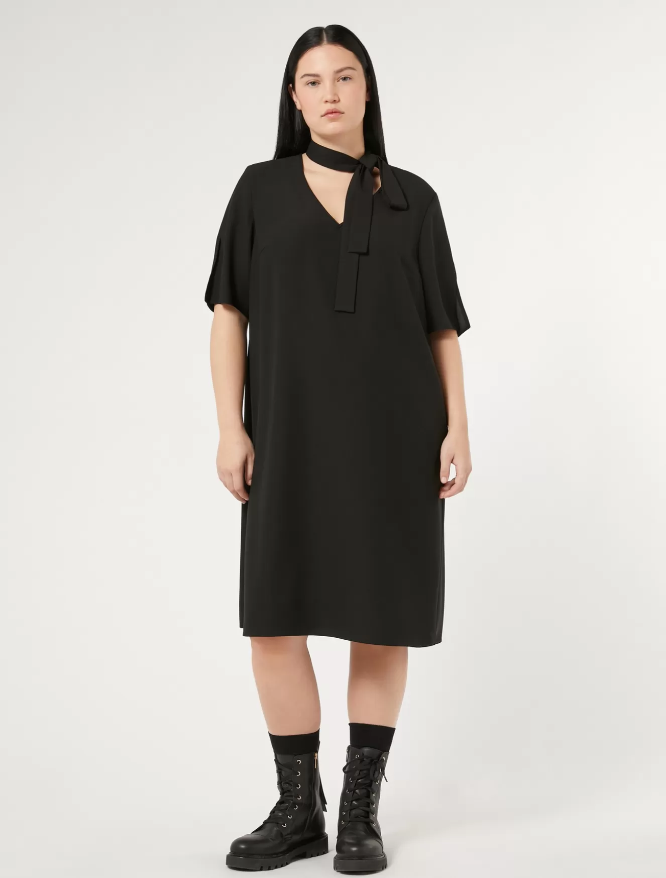 Kleider | Kleider<Marina Rinaldi Kleid aus Crêpe-Envers-Satin SCHWARZ