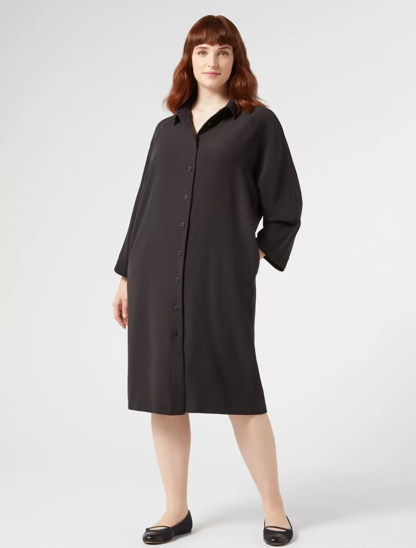 Kleider | Kleider<Marina Rinaldi Kleid aus Envers-Satin-Crêpe SCHWARZ