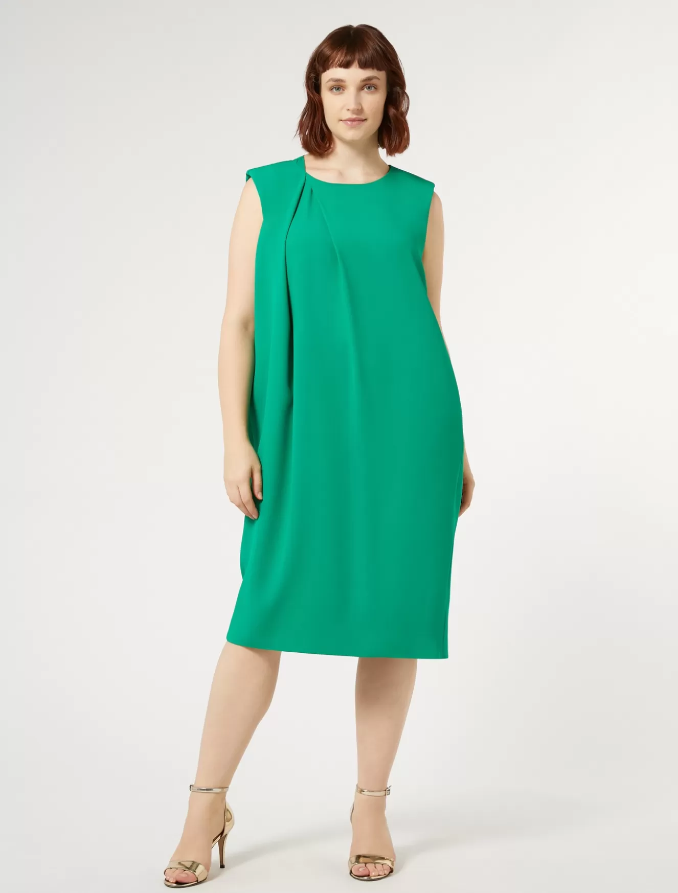 Kleider | Kleider<Marina Rinaldi Kleid aus Envers-Satin-Crêpe FAHNENGRUEN