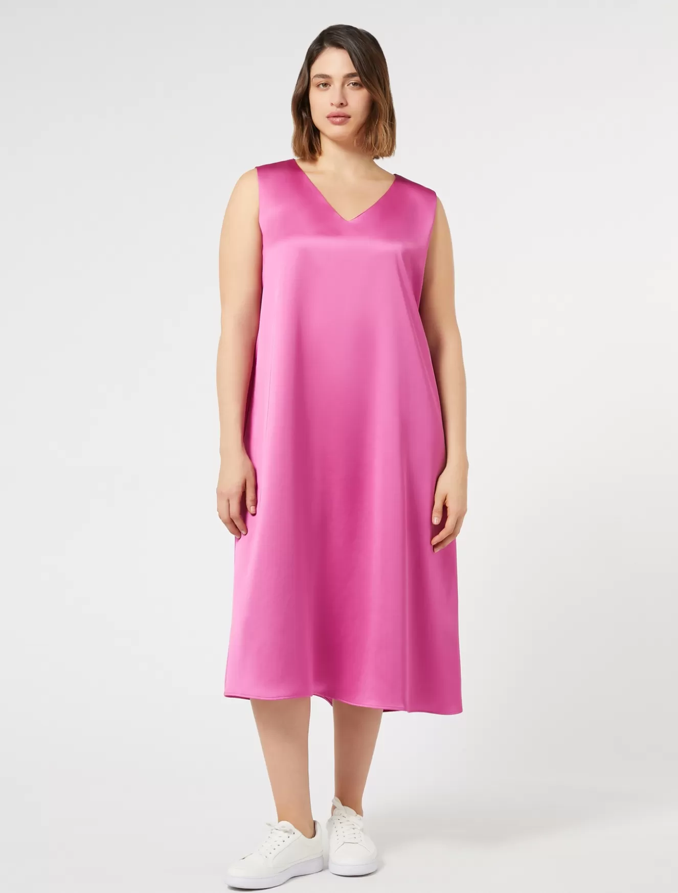 Kleider<Marina Rinaldi Kleid aus fließendem Satin ALTROSA