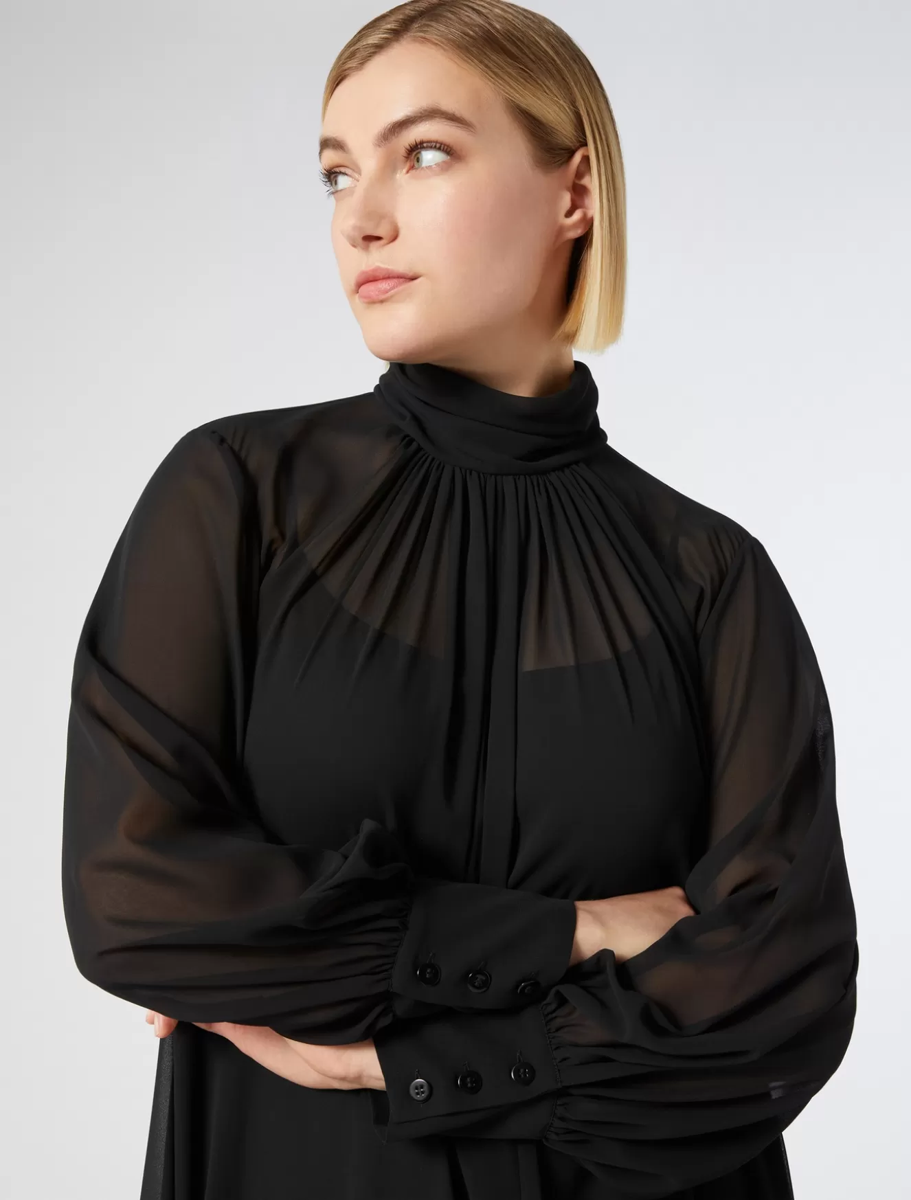 Kleider | Kleider<Marina Rinaldi Kleid aus Georgette SCHWARZ