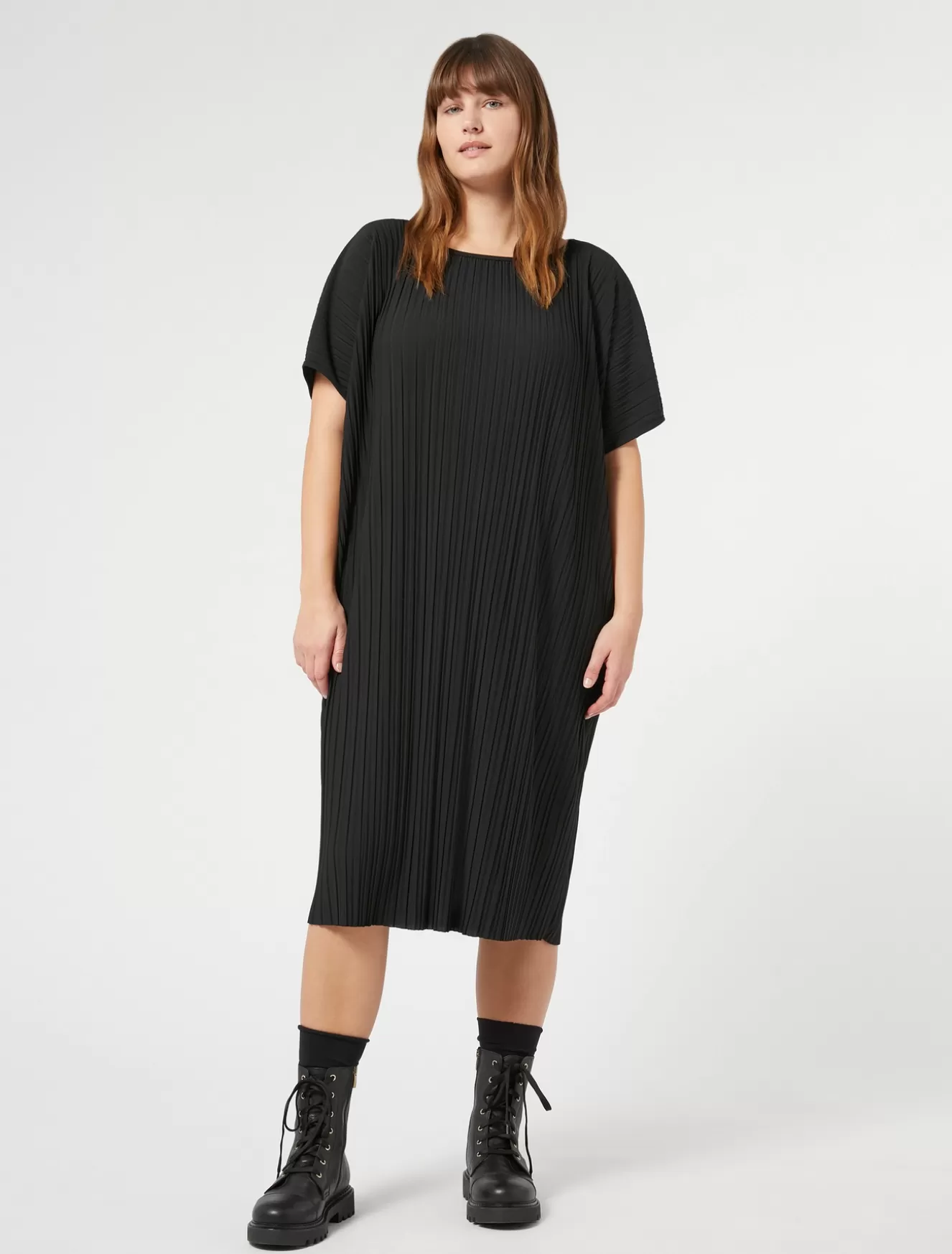 Kleider<Marina Rinaldi Kleid aus Plissee-Jersey SCHWARZ