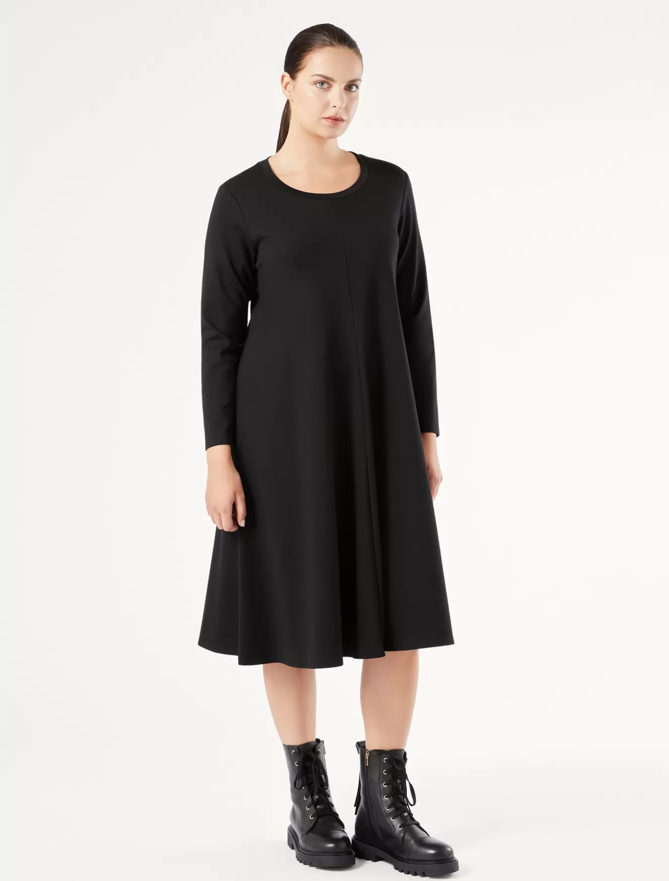 Kleider | Kleider<Marina Rinaldi Kleid aus Punto Milano Jersey SCHWARZ