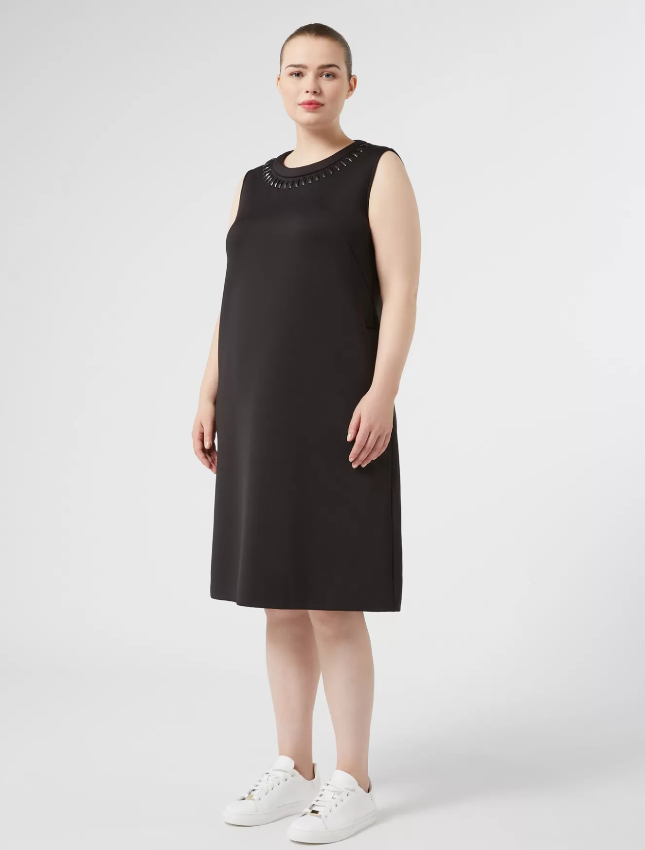 Kleider | Kleider<Marina Rinaldi Kleid aus Scuba-Jersey mit Strass SCHWARZ