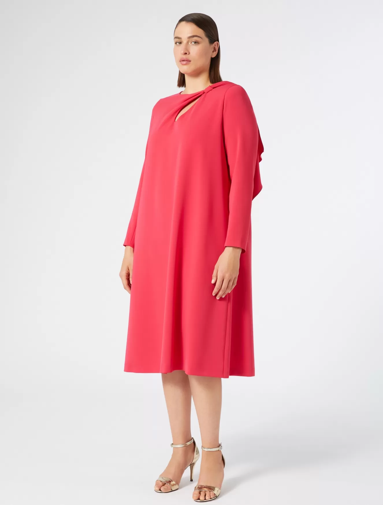 Kleider | Kleider<Marina Rinaldi Kleid aus Triacetat-Cady FUCHSIE