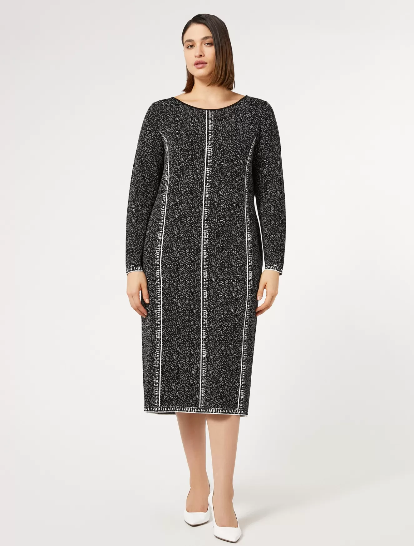 Kleider | Kleider<Marina Rinaldi Kleid aus Viskose-Jacquard SCHWARZWEISS