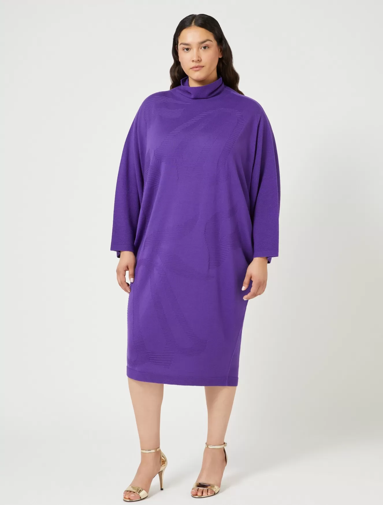 Kleider | Kleider<Marina Rinaldi Kleid aus Wollgemisch VIOLETT