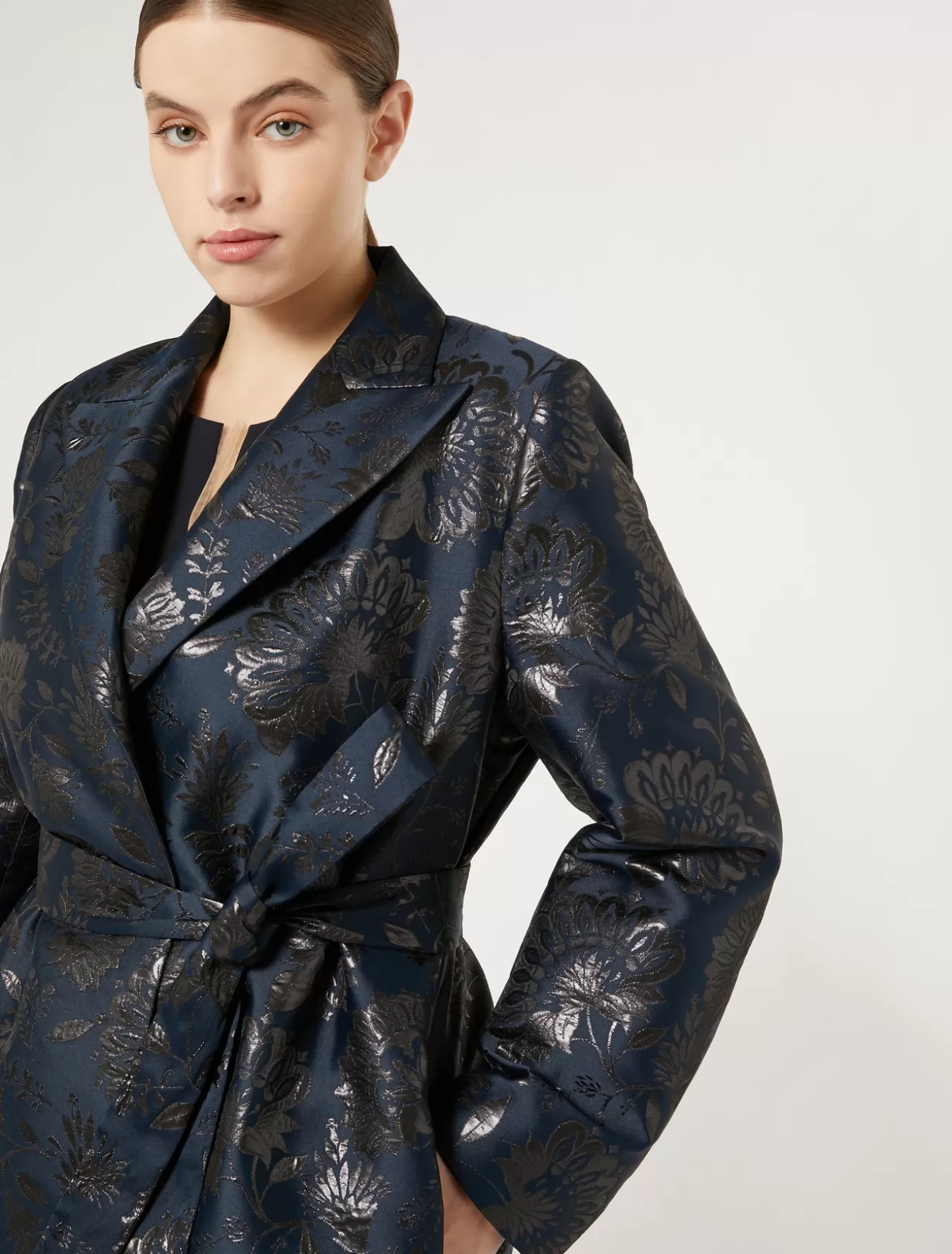 Jacken | Mäntel & Trenchcoats<Marina Rinaldi Leichter Mantel aus Jacquard NACHTBLAU