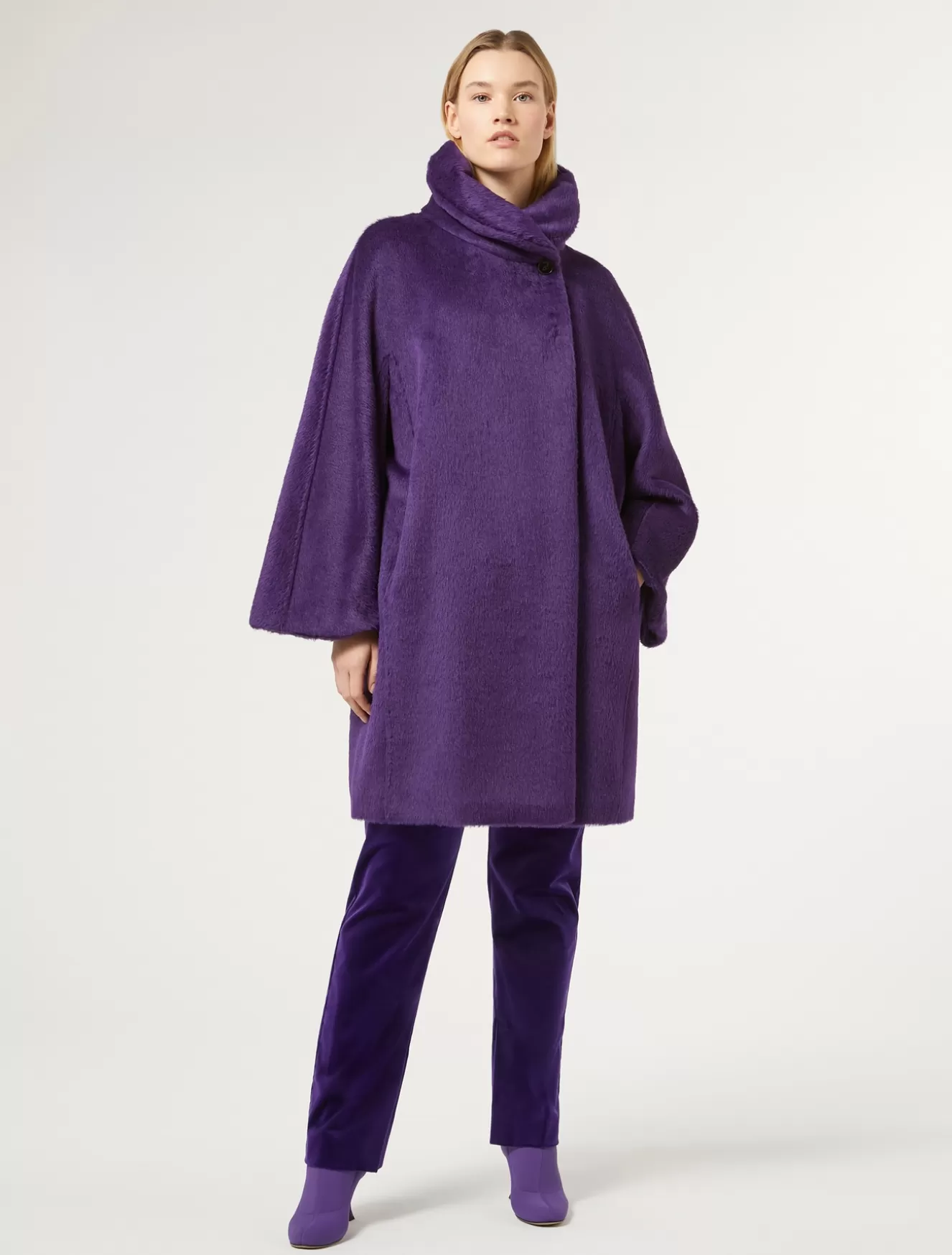 Mäntel & Trenchcoats | Mäntel & Trenchcoats<Marina Rinaldi Mantel aus Alpaka und Wolle VIOLETT