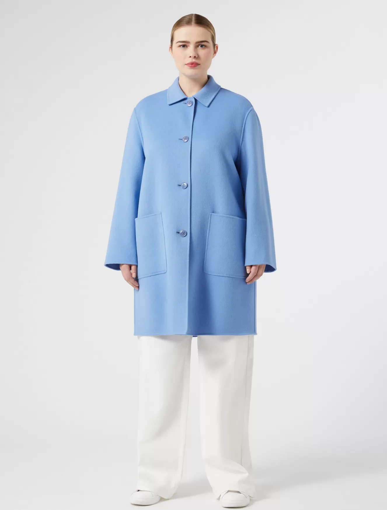 Mäntel & Trenchcoats | Mäntel & Trenchcoats<Marina Rinaldi Mantel aus doppellagigem Wollgemisch AZURBLAU