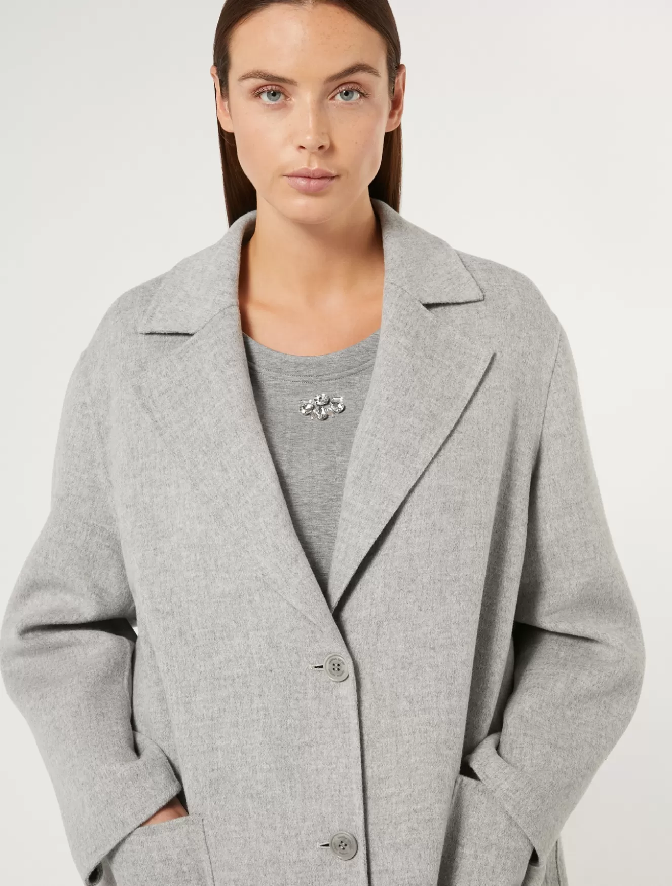 Mäntel & Trenchcoats | Mäntel & Trenchcoats<Marina Rinaldi Mantel aus doppellagigem Wollgemisch MITTELGRAU