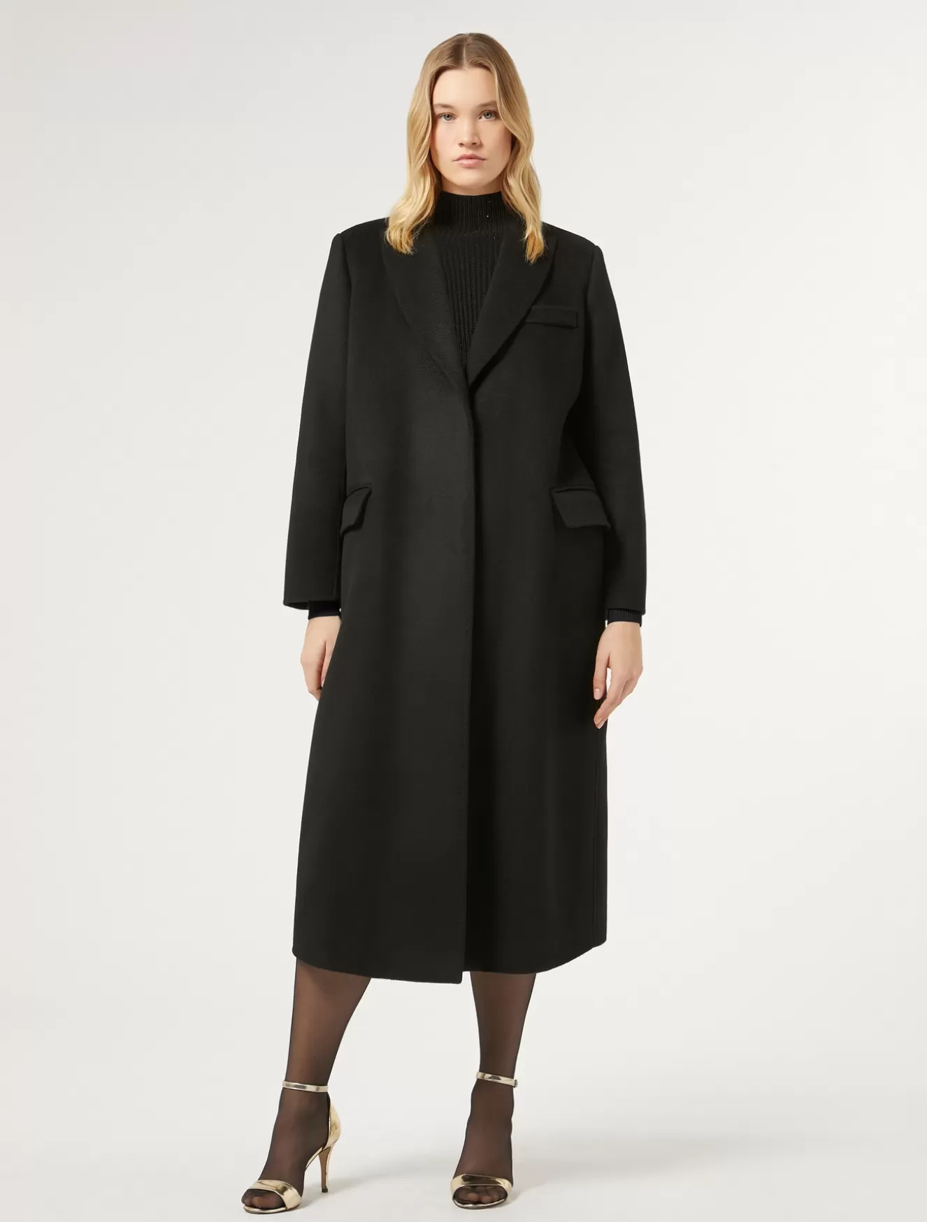 Mäntel & Trenchcoats | Mäntel & Trenchcoats<Marina Rinaldi Mantel aus doppeltem Wollgewebe SCHWARZ