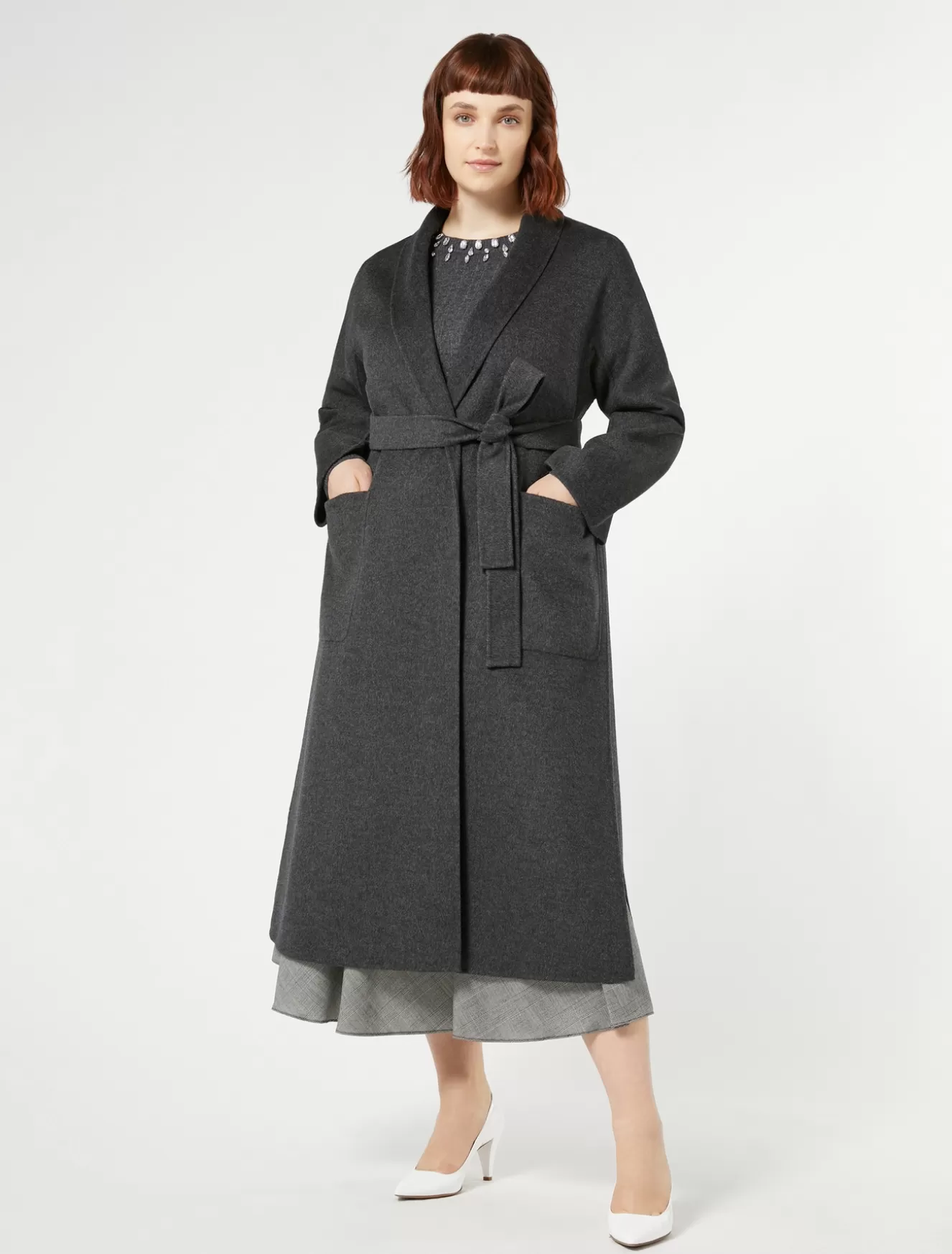 Mäntel & Trenchcoats | Mäntel & Trenchcoats<Marina Rinaldi Mantel aus doppeltem Wollgewebe MITTELGRAU