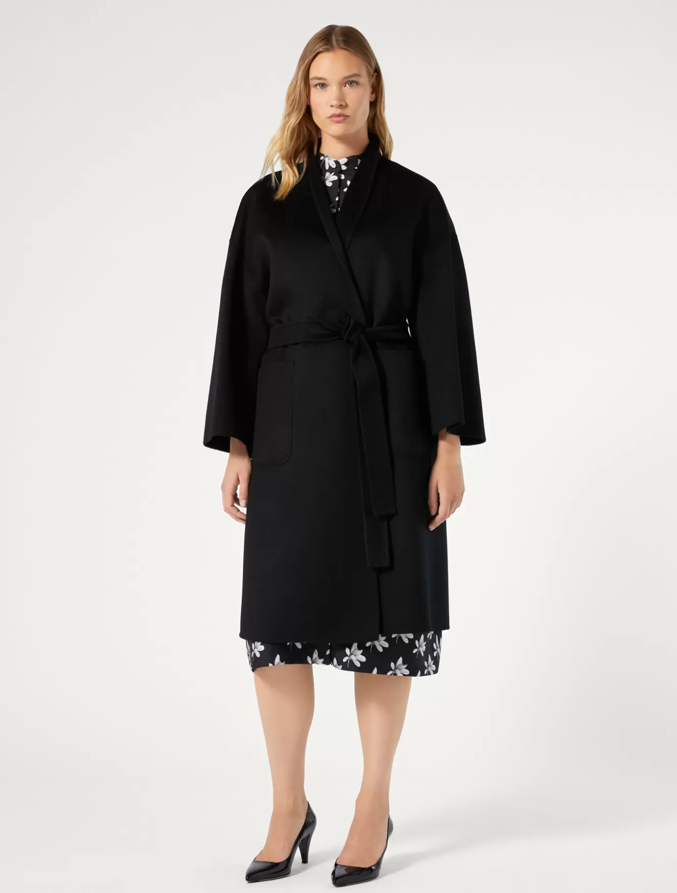 Mäntel & Trenchcoats | Mäntel & Trenchcoats<Marina Rinaldi Mantel aus doppeltem Wollgewebe SCHWARZ