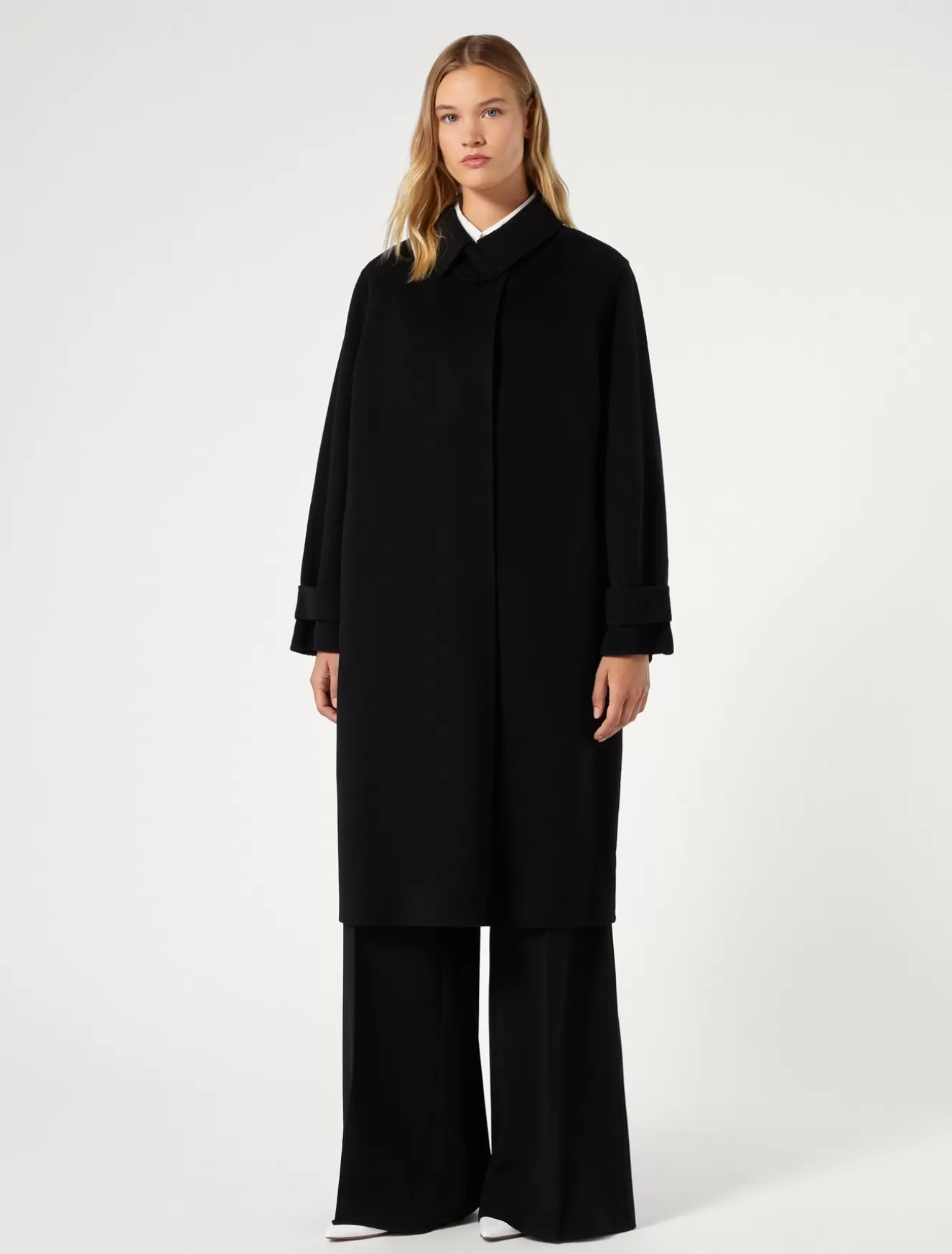 Mäntel & Trenchcoats | Mäntel & Trenchcoats<Marina Rinaldi Mantel aus doppeltem Wollgewebe SCHWARZ